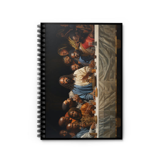 Black Jesus Last Supper Sacred Spiral Notebook African American Art
