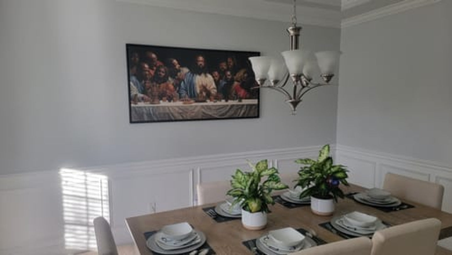 Black Jesus Last Supper Canvas Art | African American Wall Decor for Living Room v3