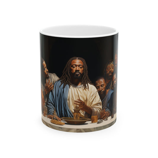 Black Jesus Last Supper Ceramic Mug African American Art