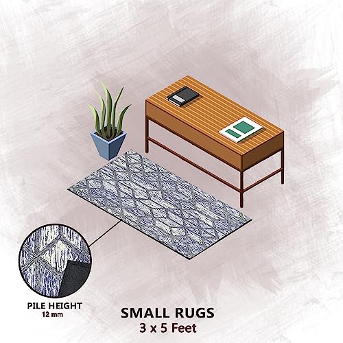 Premium Hand-Tufted Rug Made of 100% Wool - Artic Crystal - 3x5 Feet