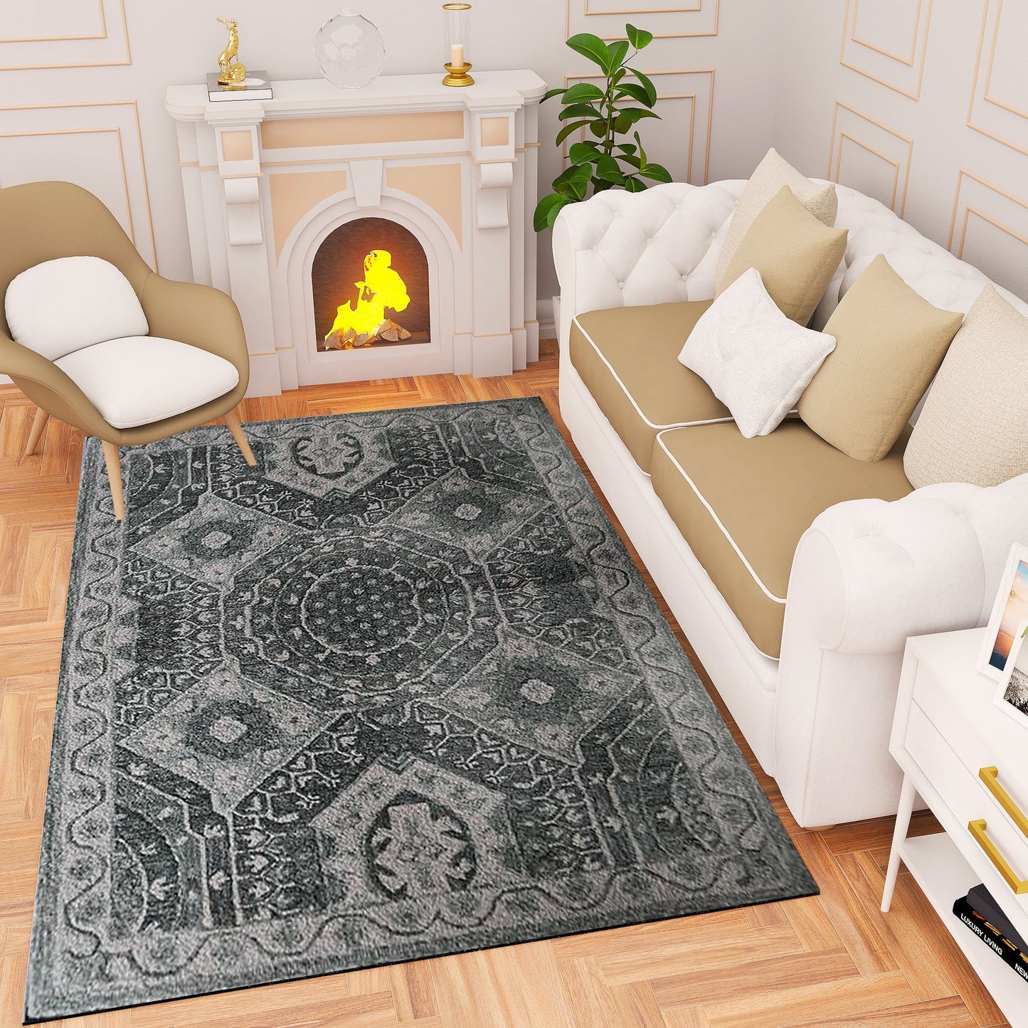 Premium Hand-Tufted Rug Made of 100% Wool - Castilo - 6x9 Feet
