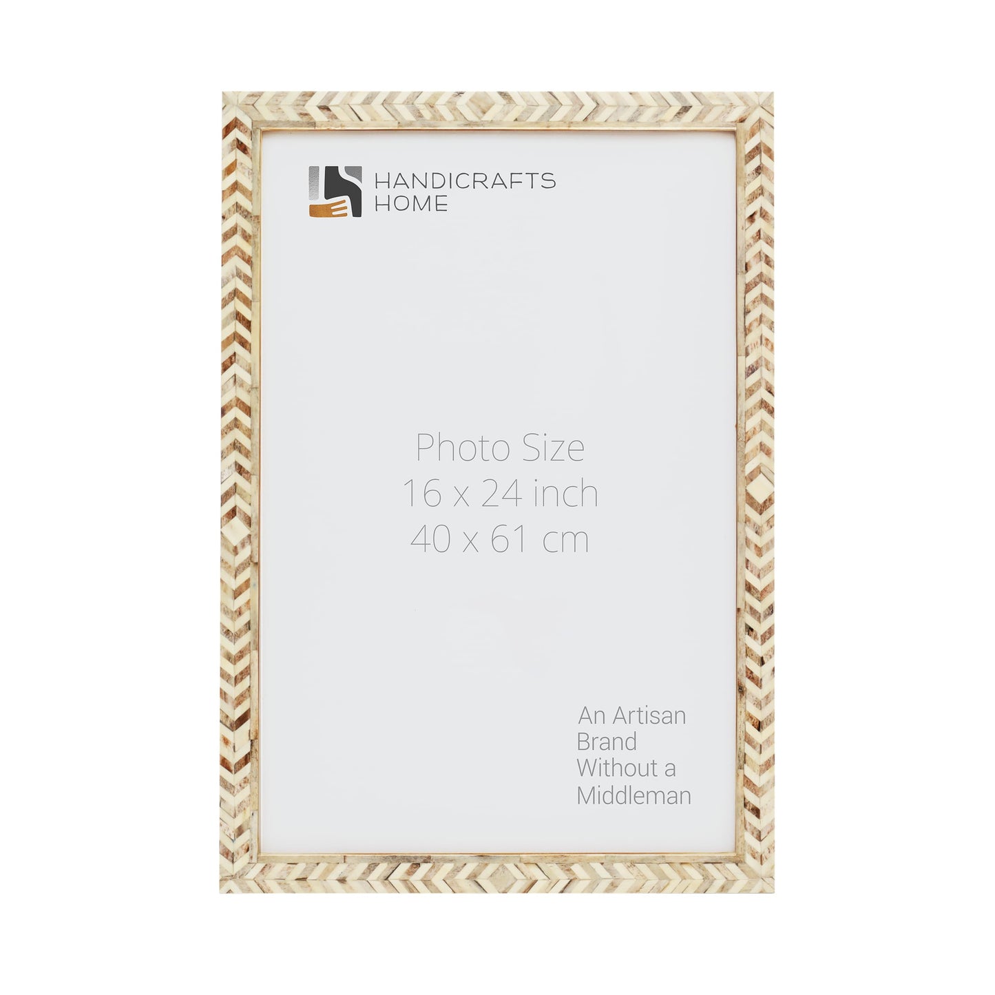 Poster Picture Frame Taj Pattern Bone Inlay Collection in 6 Sizes, Brown