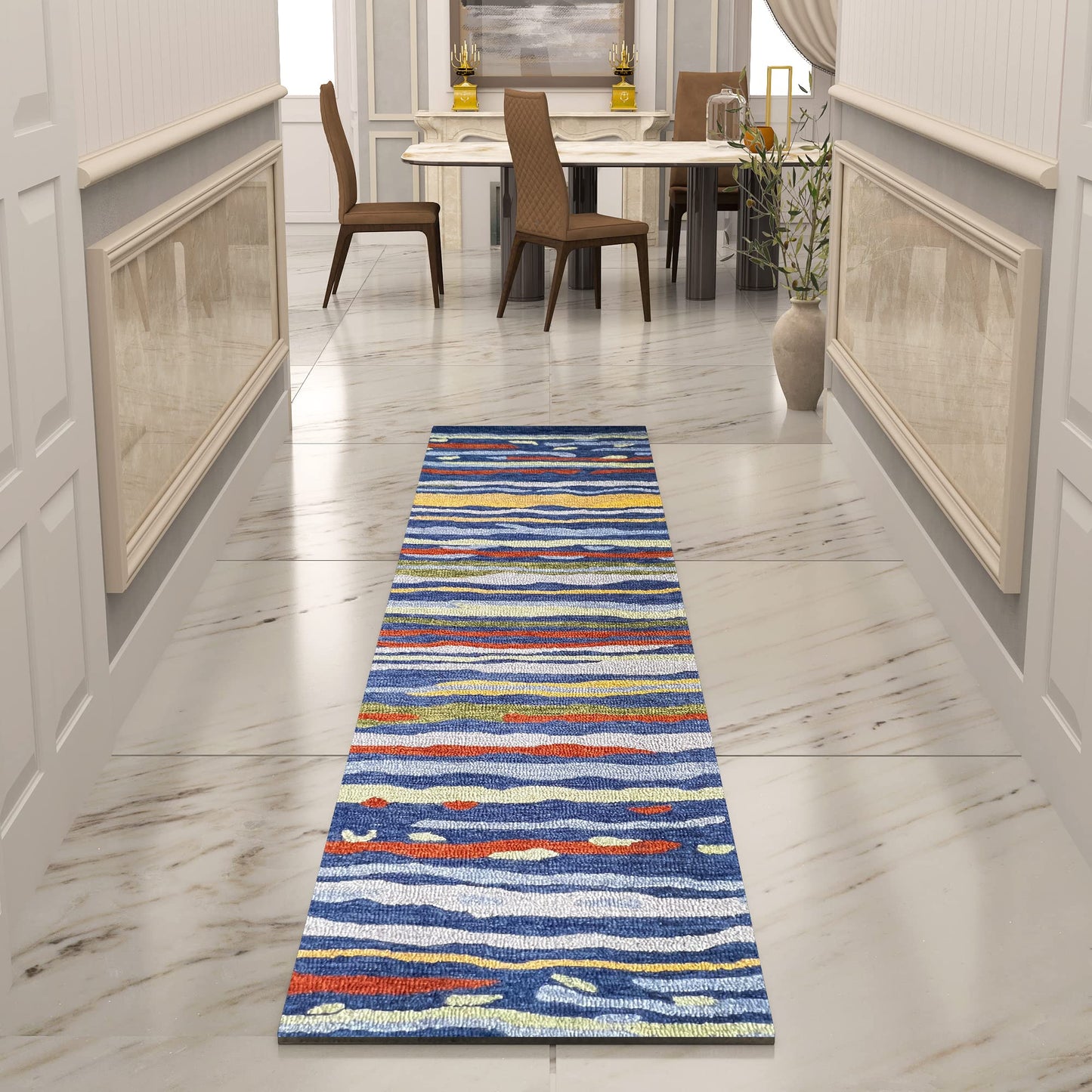 Premium Hand-Tufted Rug Made of 100% Wool - Spring Coast - 2x8 Feet