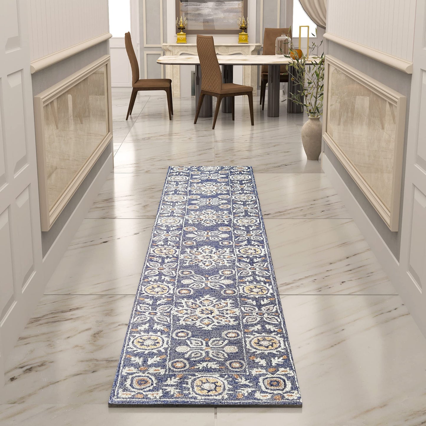 Premium Hand-Tufted Rug Made of 100% Wool - Nomadic Sun - 2x6 Feet