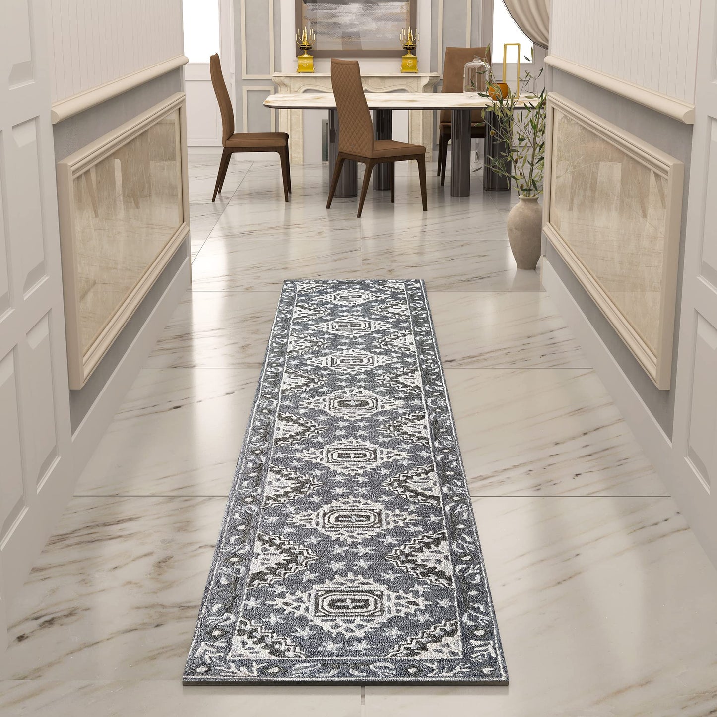 Premium Hand-Tufted Rug Made of 100% Wool - Wandering Star - 2x8 Feet