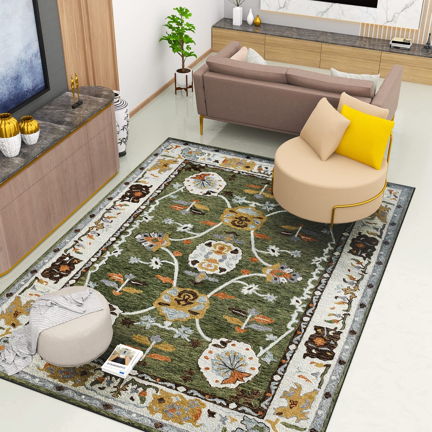 Premium Hand-Tufted Rug Made of 100% Wool - Spring Atlas - 9x12 Feet