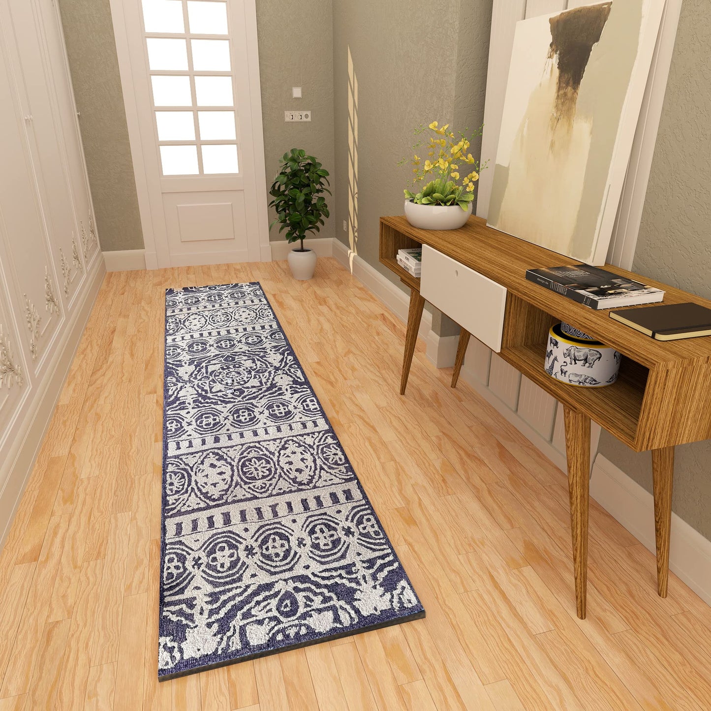 Premium Hand-Tufted Rug Made of 100% Wool - Relic Night - 2x10 Feet