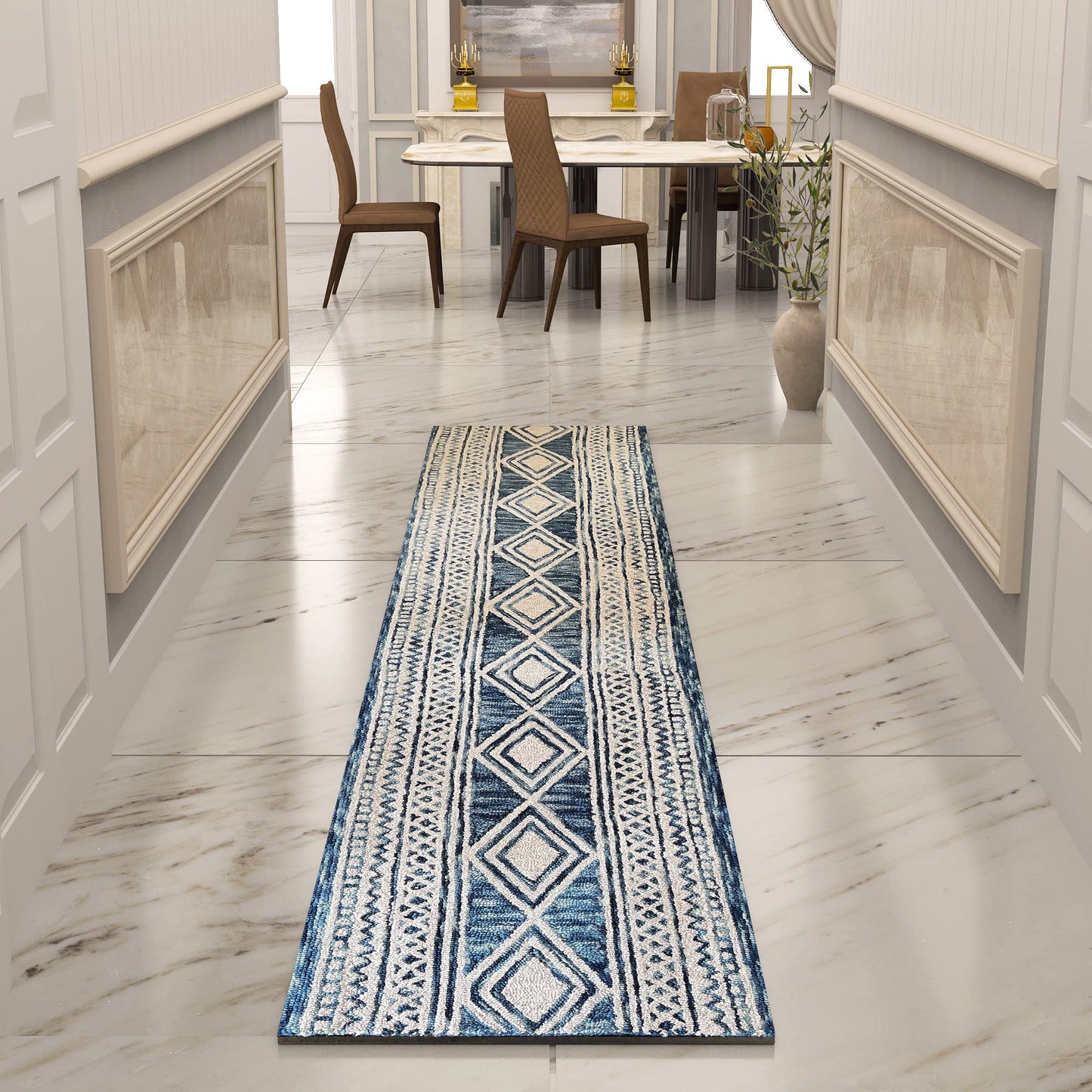 Premium Hand-Tufted Rug Made of 100% Wool - Native Path - 2x6 Feet