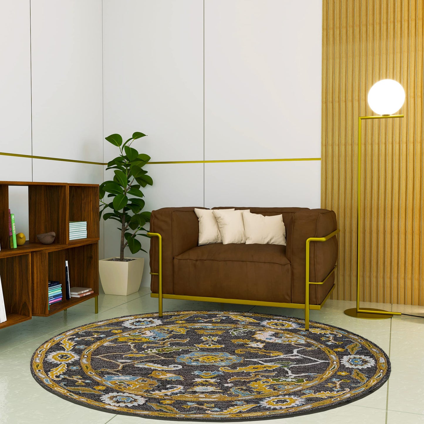 Premium Hand-Tufted Rug Made of 100% Wool - Old Country - 5x5 Feet