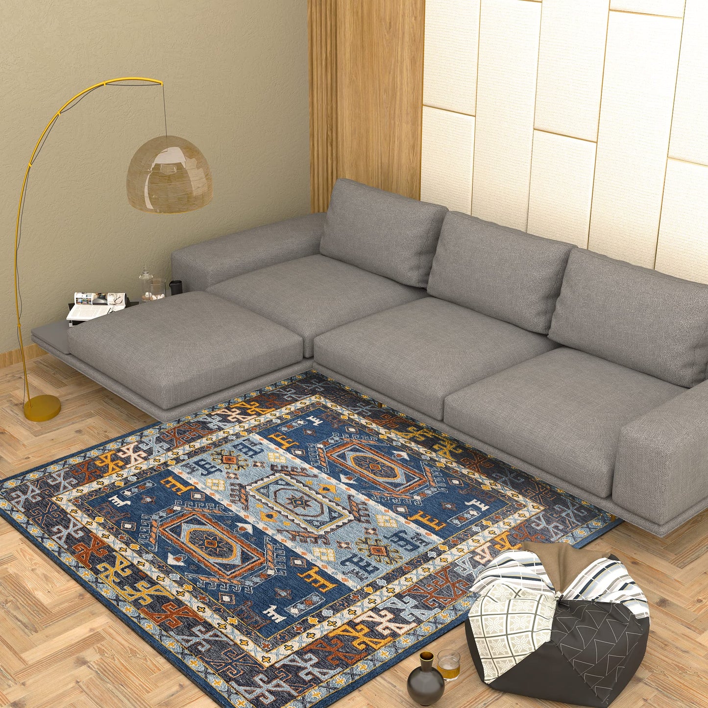 Premium Hand-Tufted Rug Made of 100% Wool - Inca Fable - 6x6 Feet