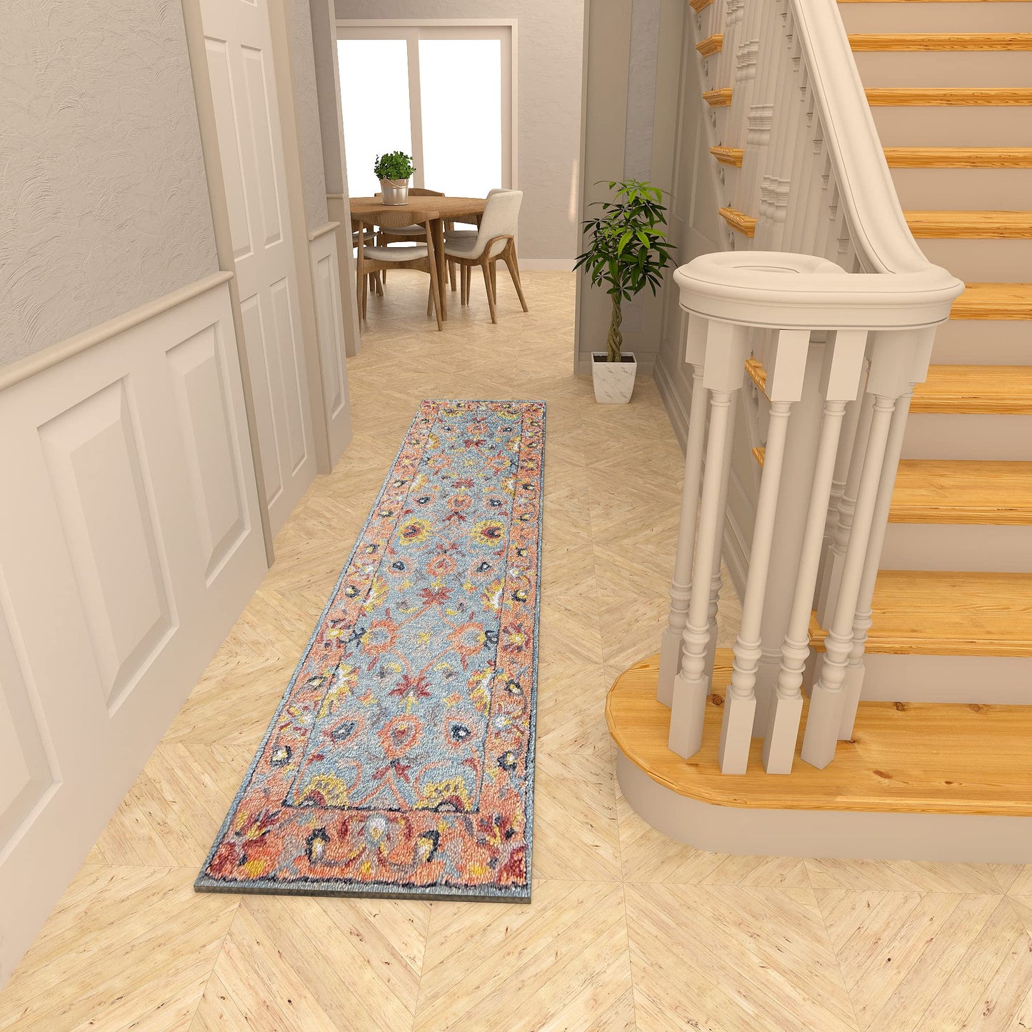 Premium Hand-Tufted Rug Made of 100% Wool - Oui Versaille - 2x10 Feet