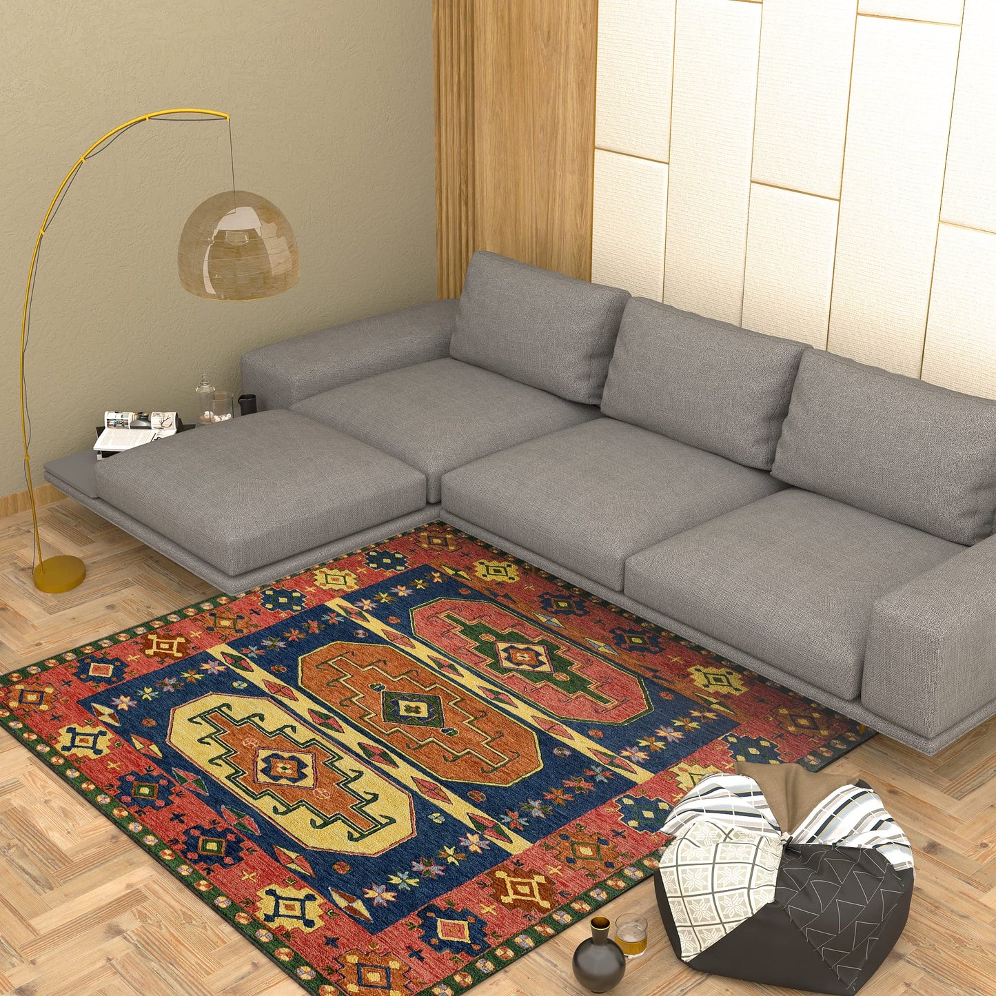 Premium Hand-Tufted Rug Made of 100% Wool - Inca Myth - 6x6 Feet