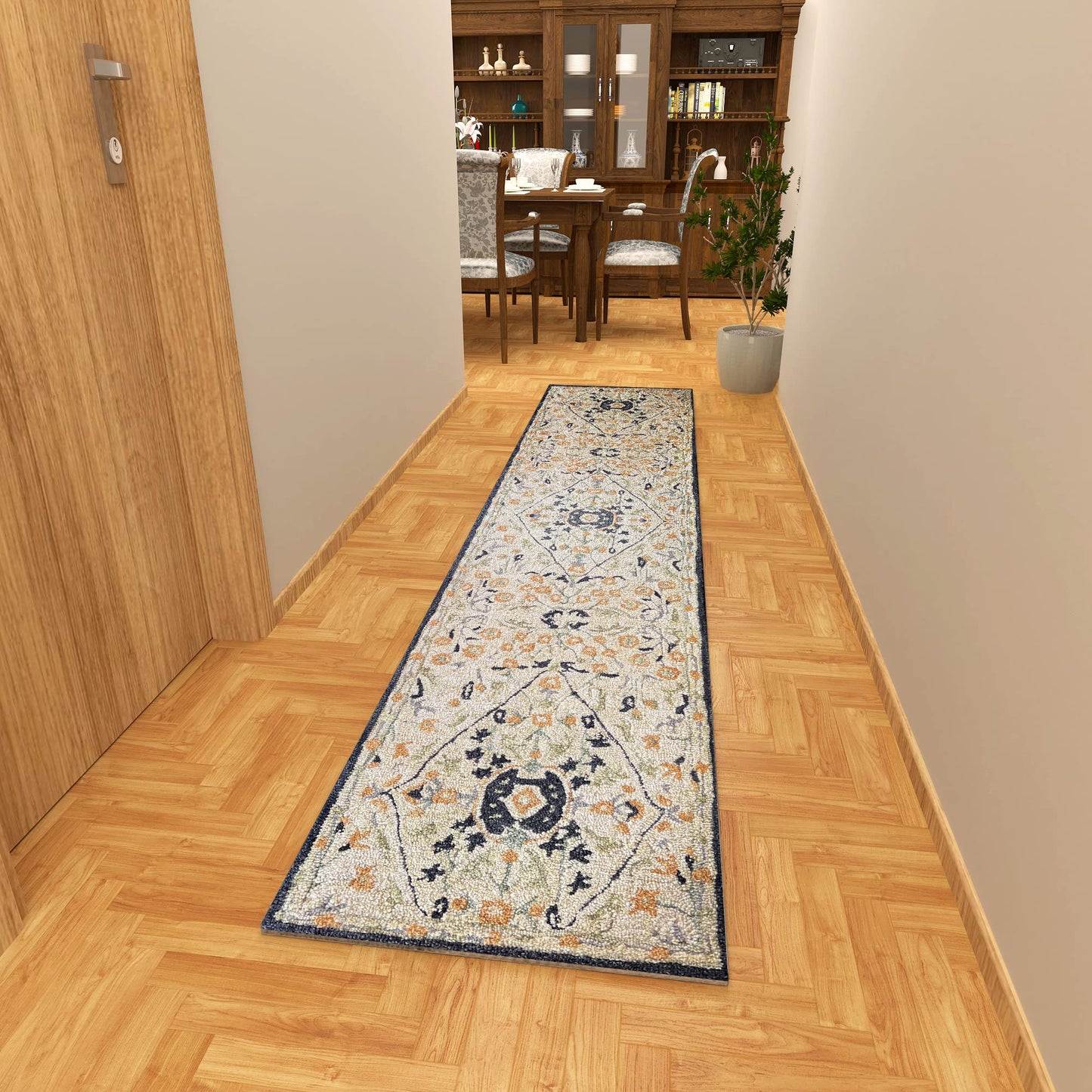 Premium Hand-Tufted Rug Made of 100% Wool - Anglian Court - 2x10 Feet