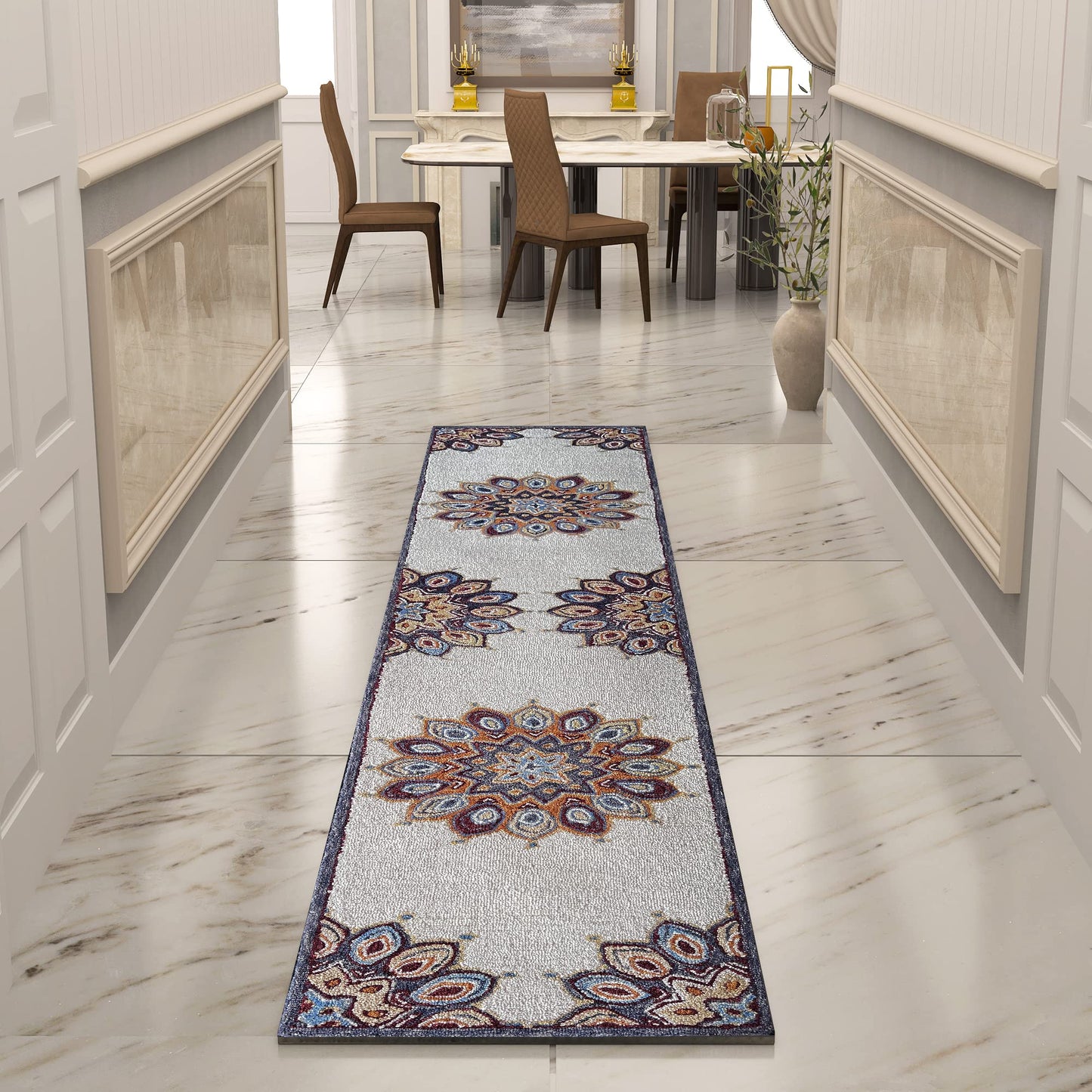 Premium Hand-Tufted Rug Made of 100% Wool - Vivid Plume - 2x8 Feet