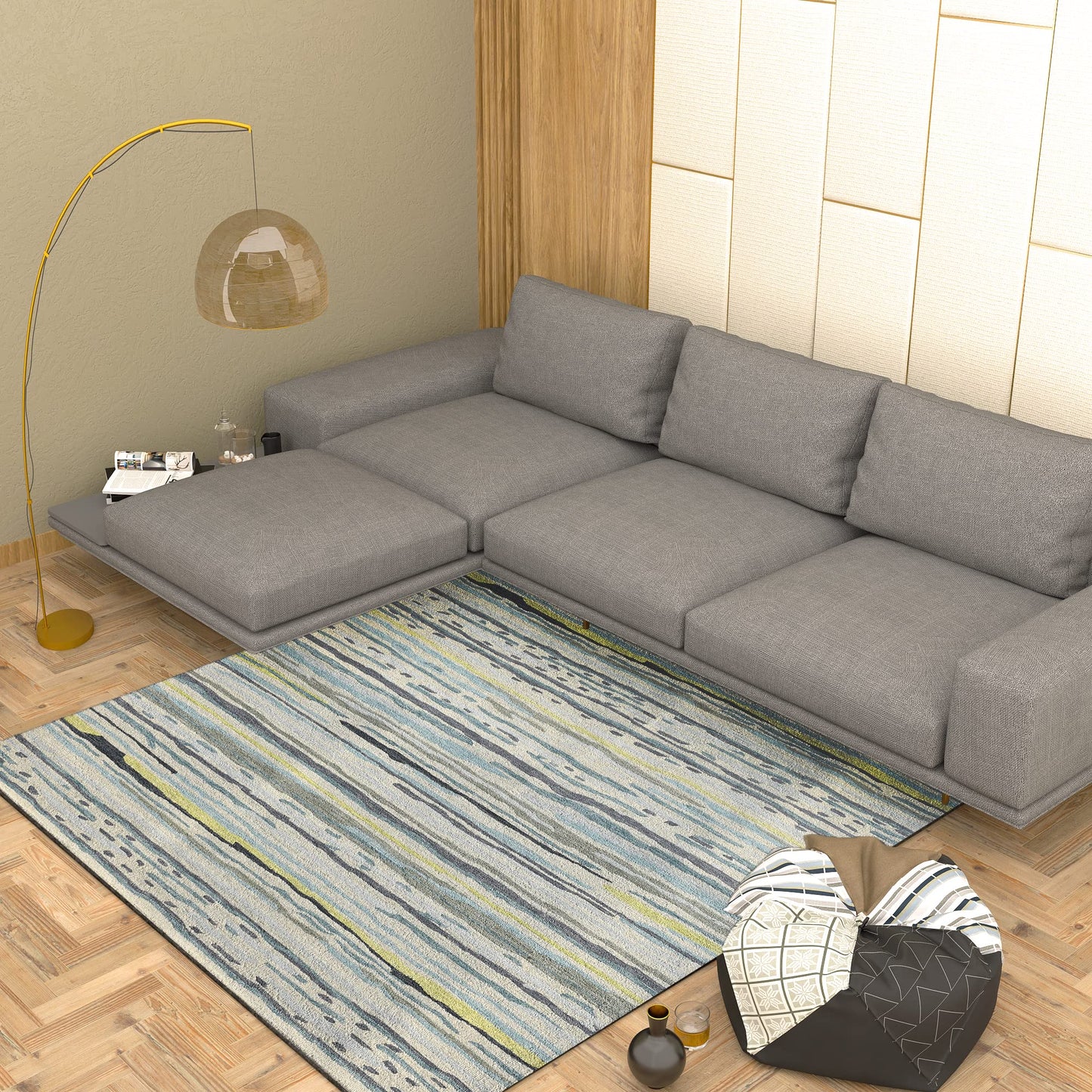 Premium Hand-Tufted Rug Made of 100% Wool - Winter Coast - 6x6 Feet
