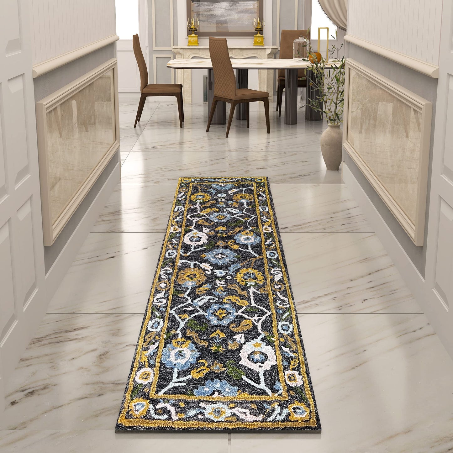Premium Hand-Tufted Rug Made of 100% Wool - Old Country - 2x6 Feet
