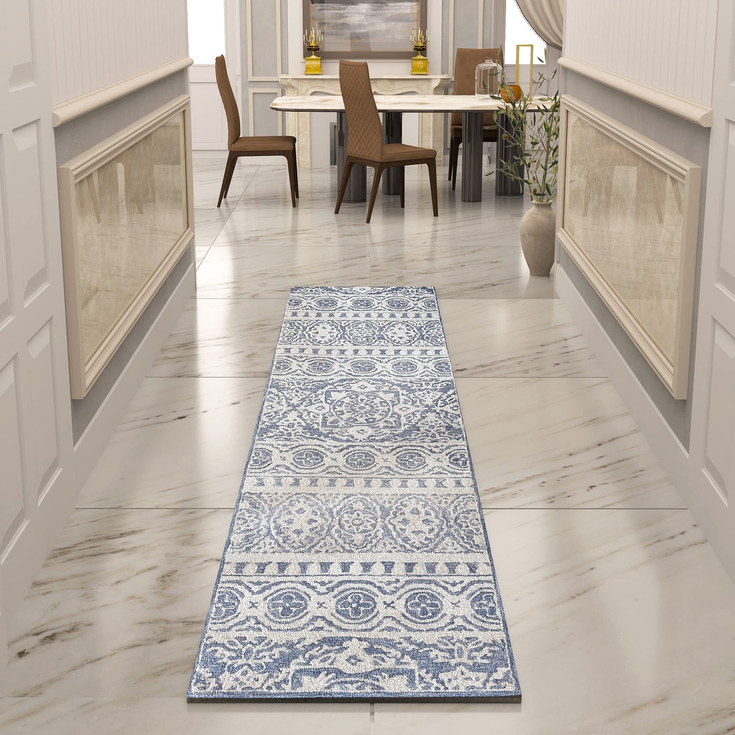 Premium Hand-Tufted Rug Made of 100% Wool - Relic Light - 2x8 Feet