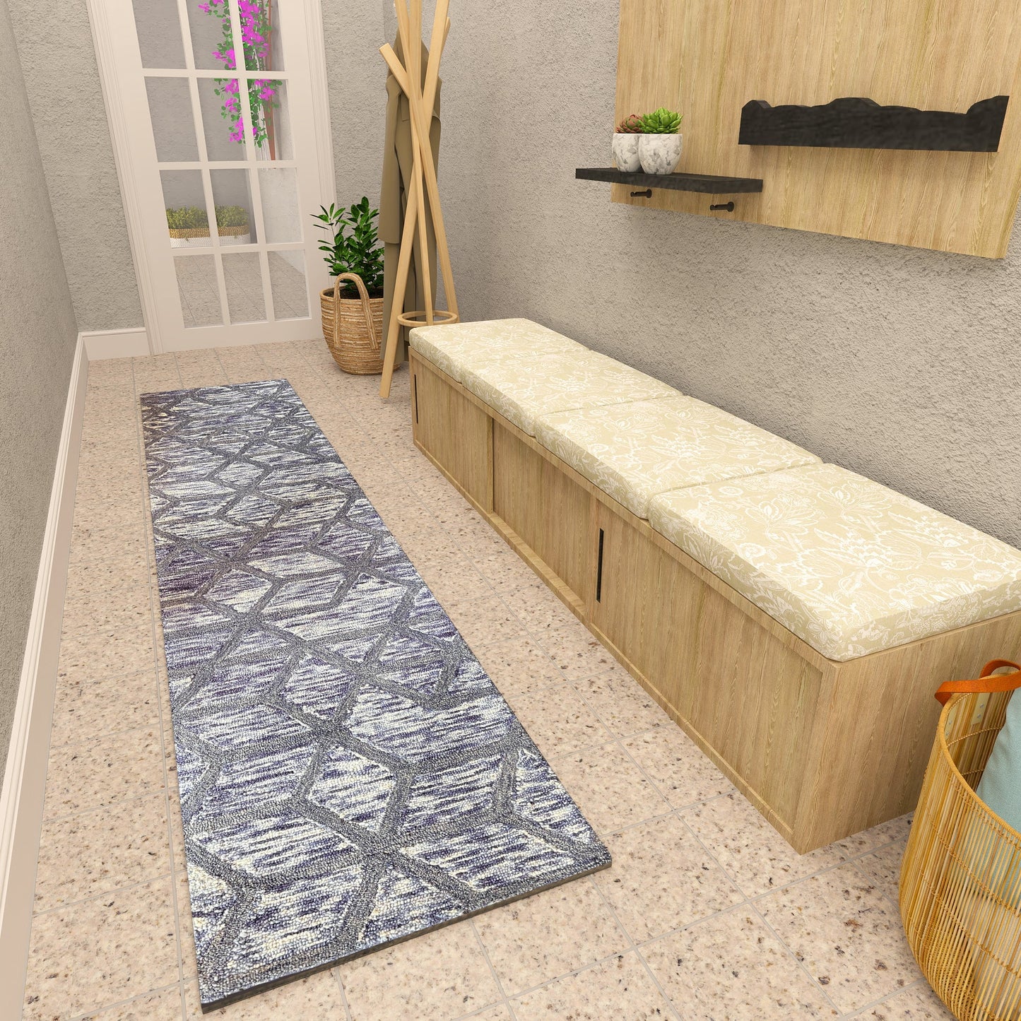 Premium Hand-Tufted Rug Made of 100% Wool - Artic Crystal - 2x8 Feet