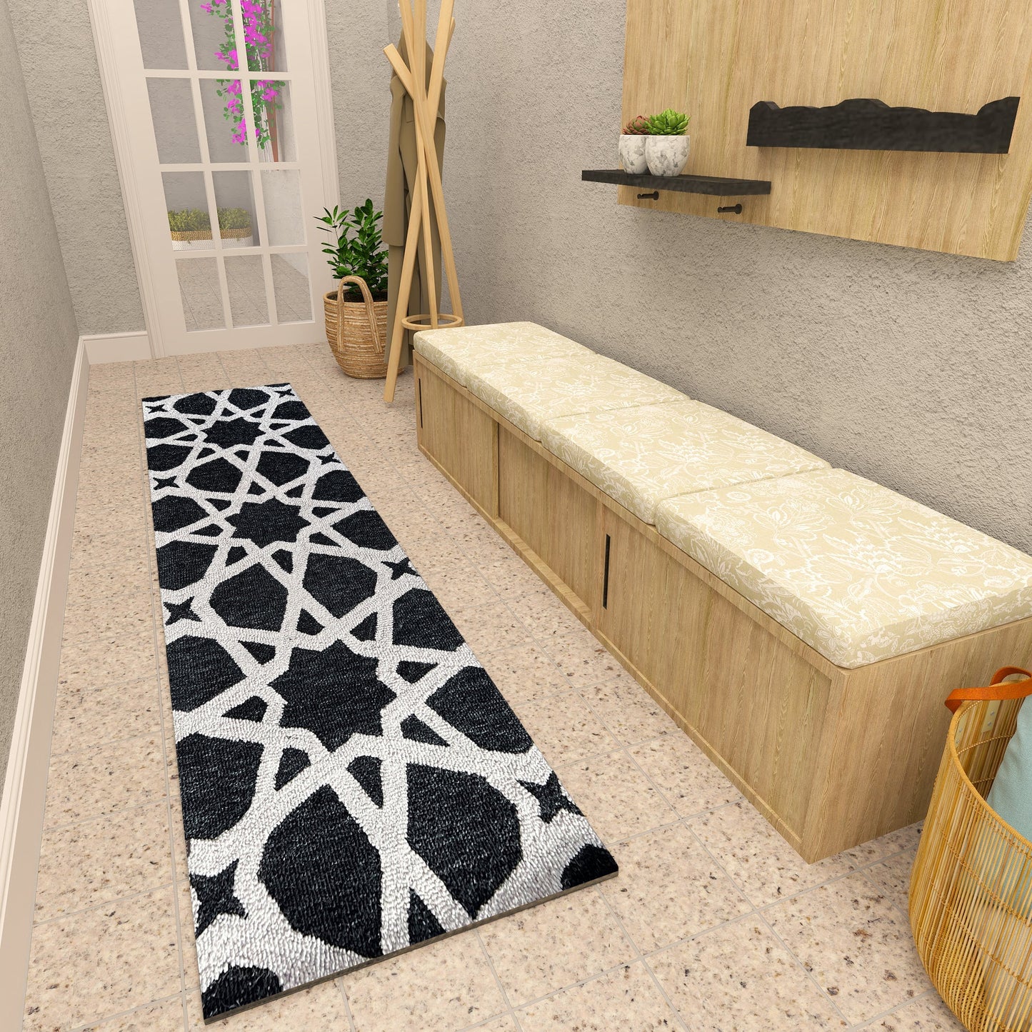 Premium Hand-Tufted Rug Made of 100% Wool - Ash Zellig - 2x10 Feet