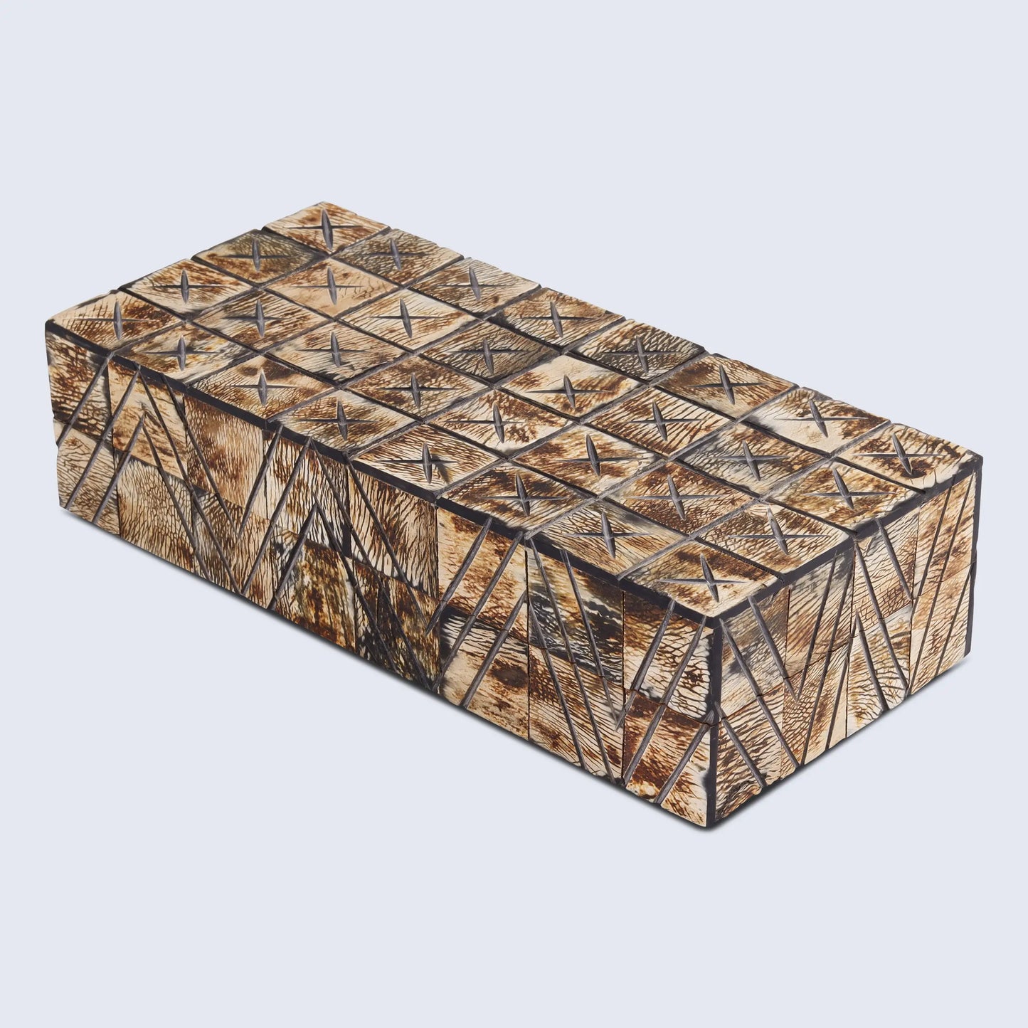 Kept Paradox Pattern Decorative Storage, Horn Inlay in 7 Sizes, Brown