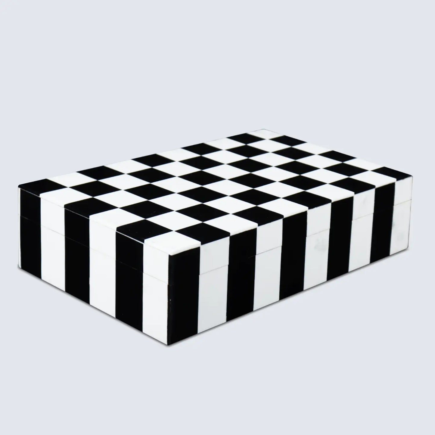 Decorative Storage Box Puzzle Check Resin Inlay in 7 Sizes