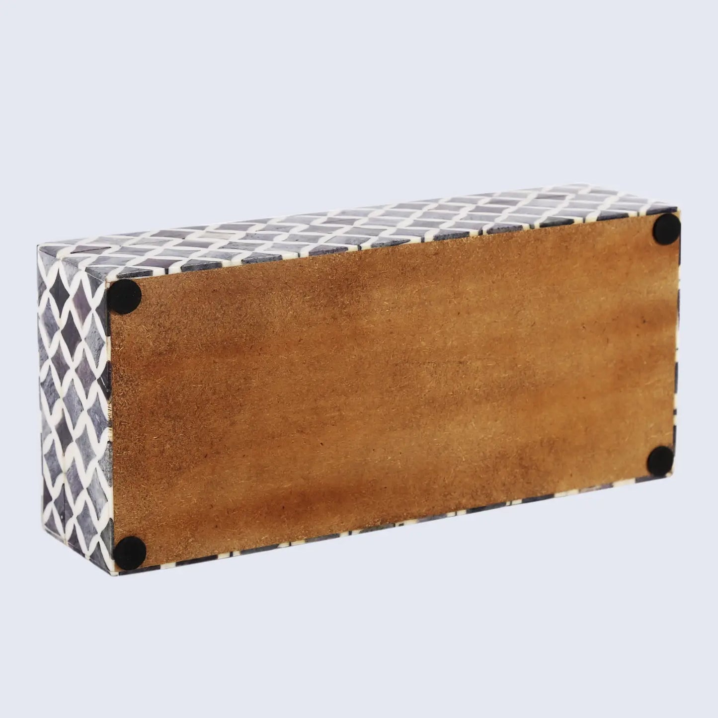 Star Pattern Decorative Storage Box, Bone & Resin Inlay in 7 Sizes, Grey
