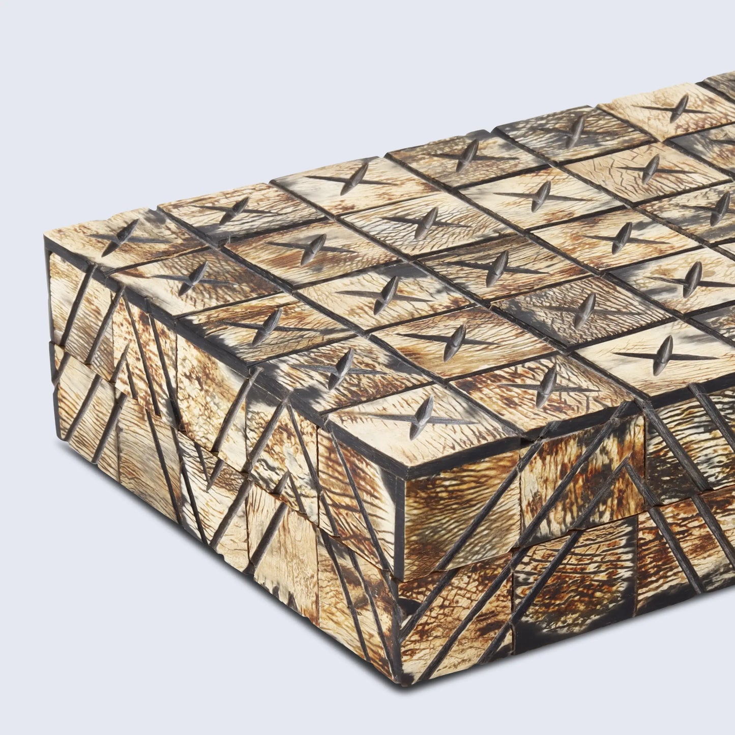 Kept Paradox Pattern Decorative Storage, Horn Inlay in 7 Sizes, Brown
