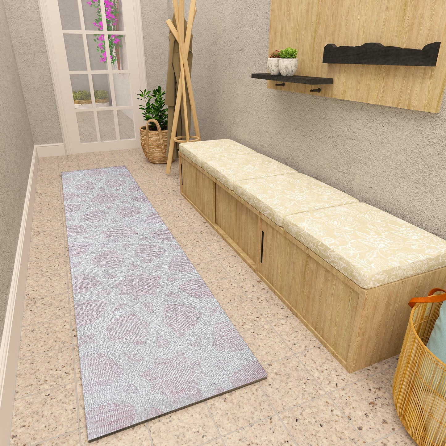 Premium Hand-Tufted Rug Made of 100% Wool - Blush Zellig - 2x6 Feet