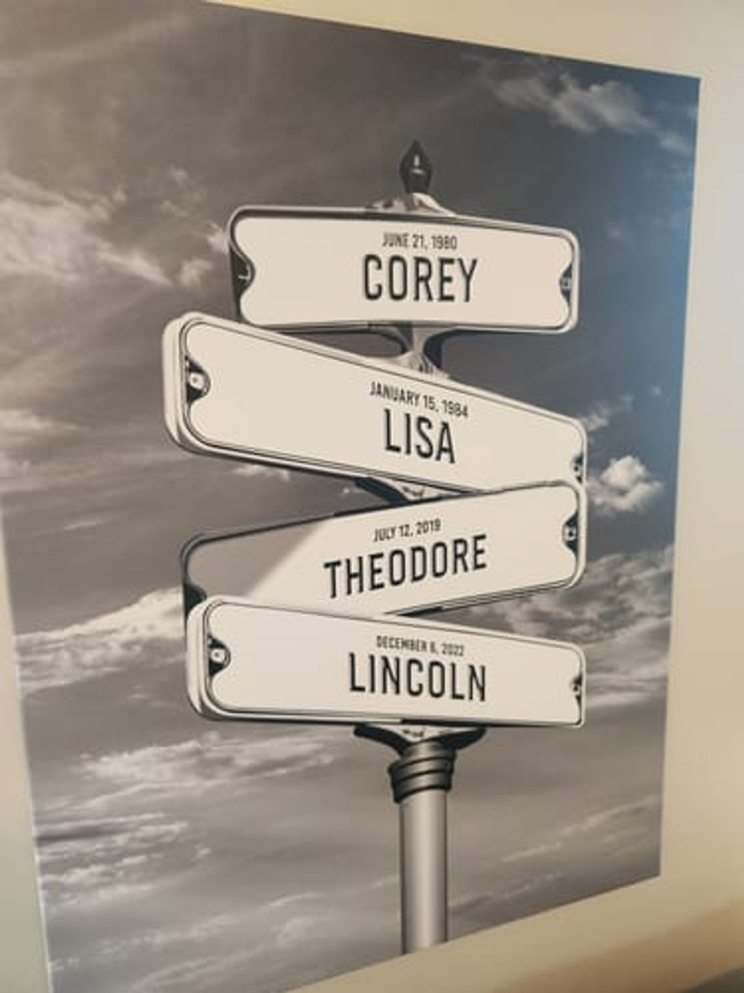 Personalized Family Name Street Sign Canvas – Custom Multi-Name Wall Art Gift
