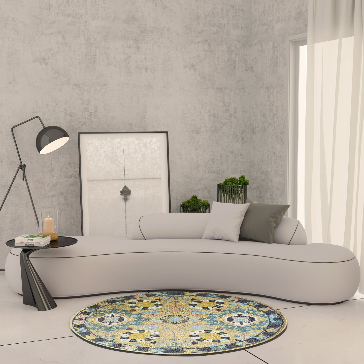 Premium Hand-Tufted Rug Made of 100% Wool - Cankiri Garden - 5x5 Feet