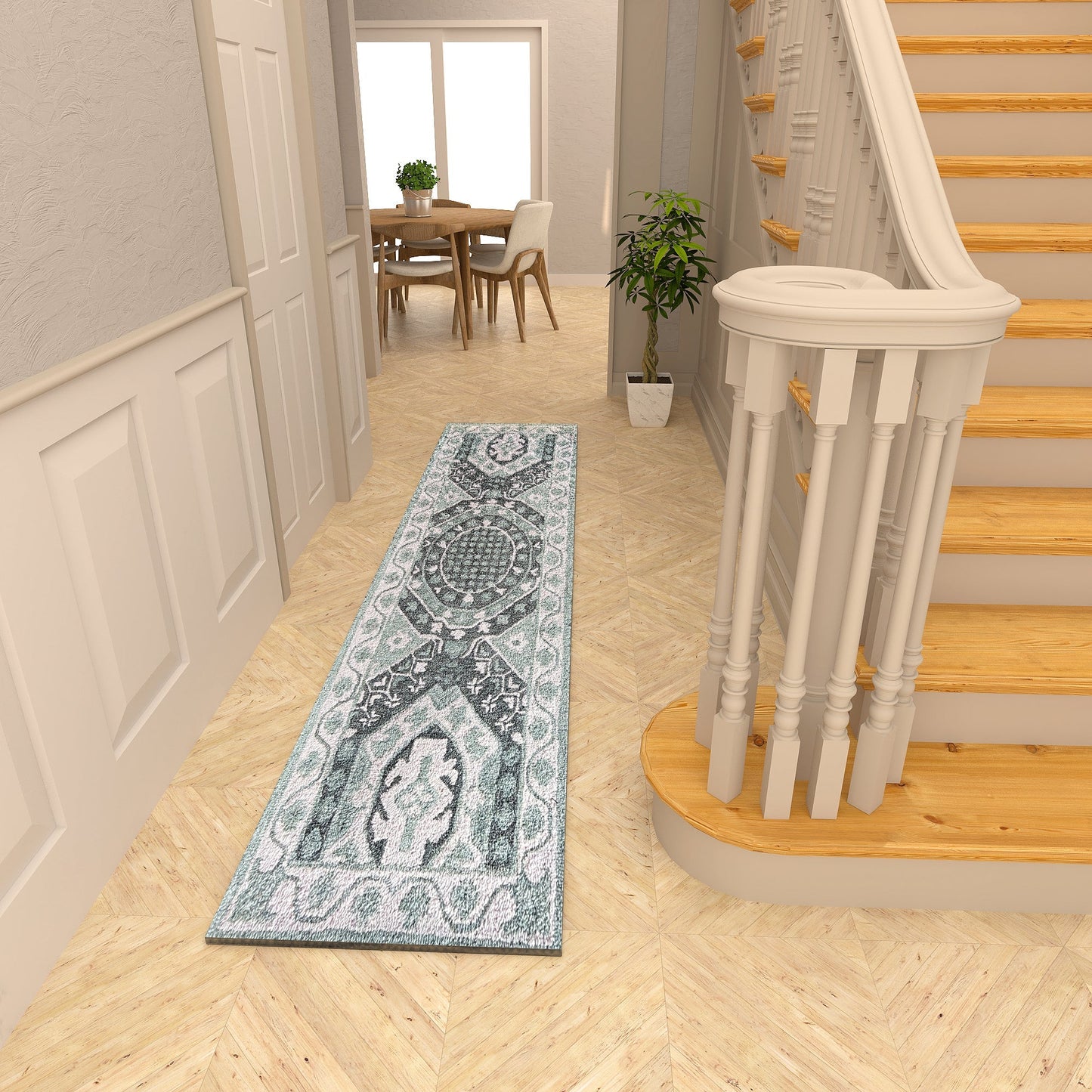 Premium Hand-Tufted Rug Made of 100% Wool - Castilo - 2x8 Feet