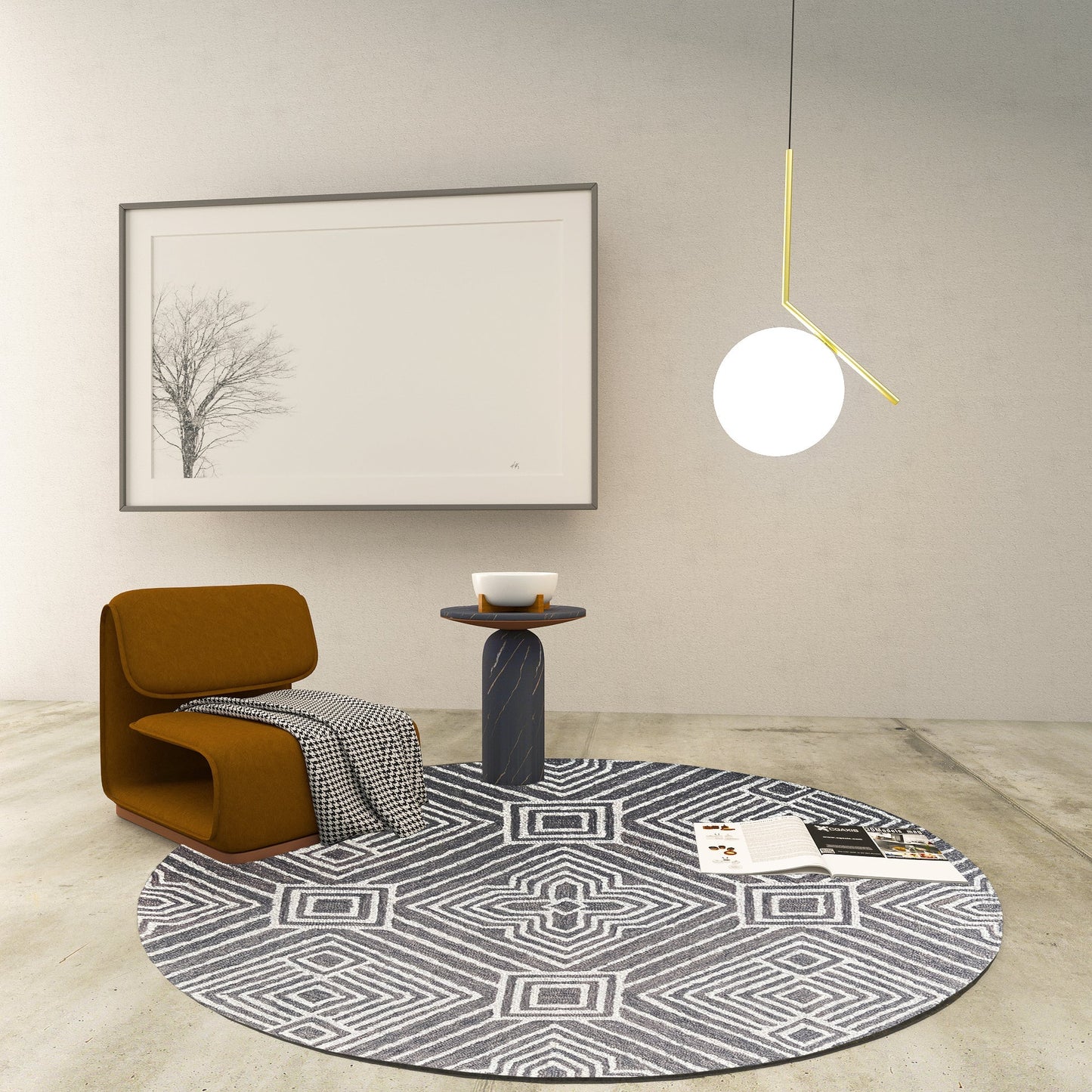 Premium Hand-Tufted Rug Made of 100% Wool - Echos - 5x5 Feet