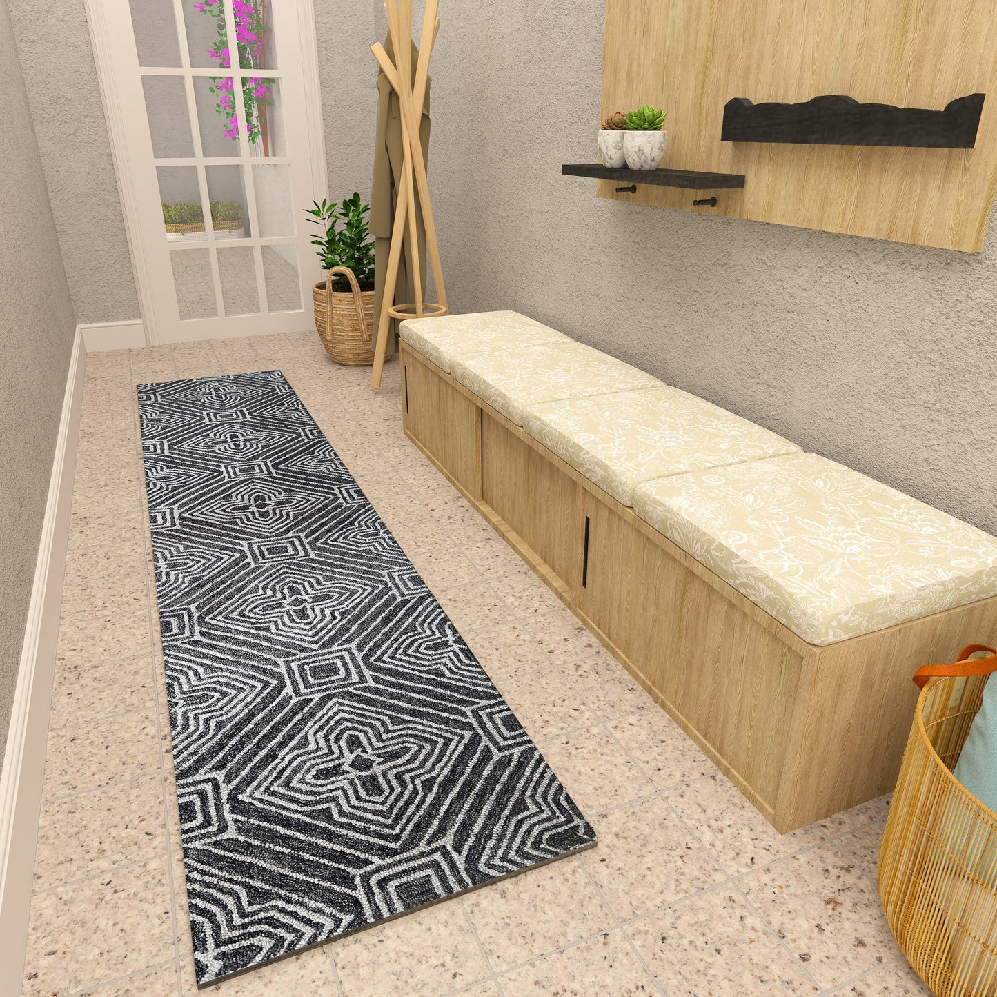 Premium Hand-Tufted Rug Made of 100% Wool - Echos - 2X8 Feet