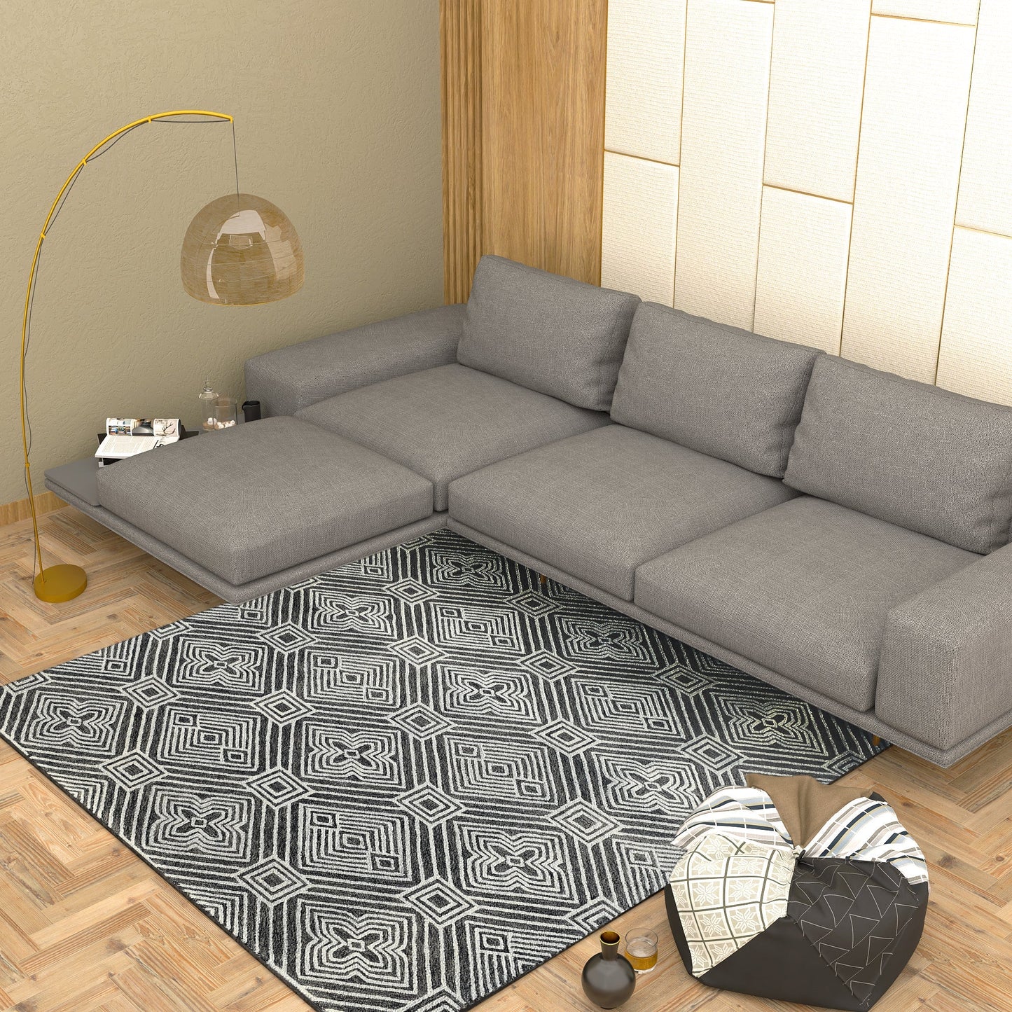 Premium Hand-Tufted Rug Made of 100% Wool - Echos - 6x6 Feet