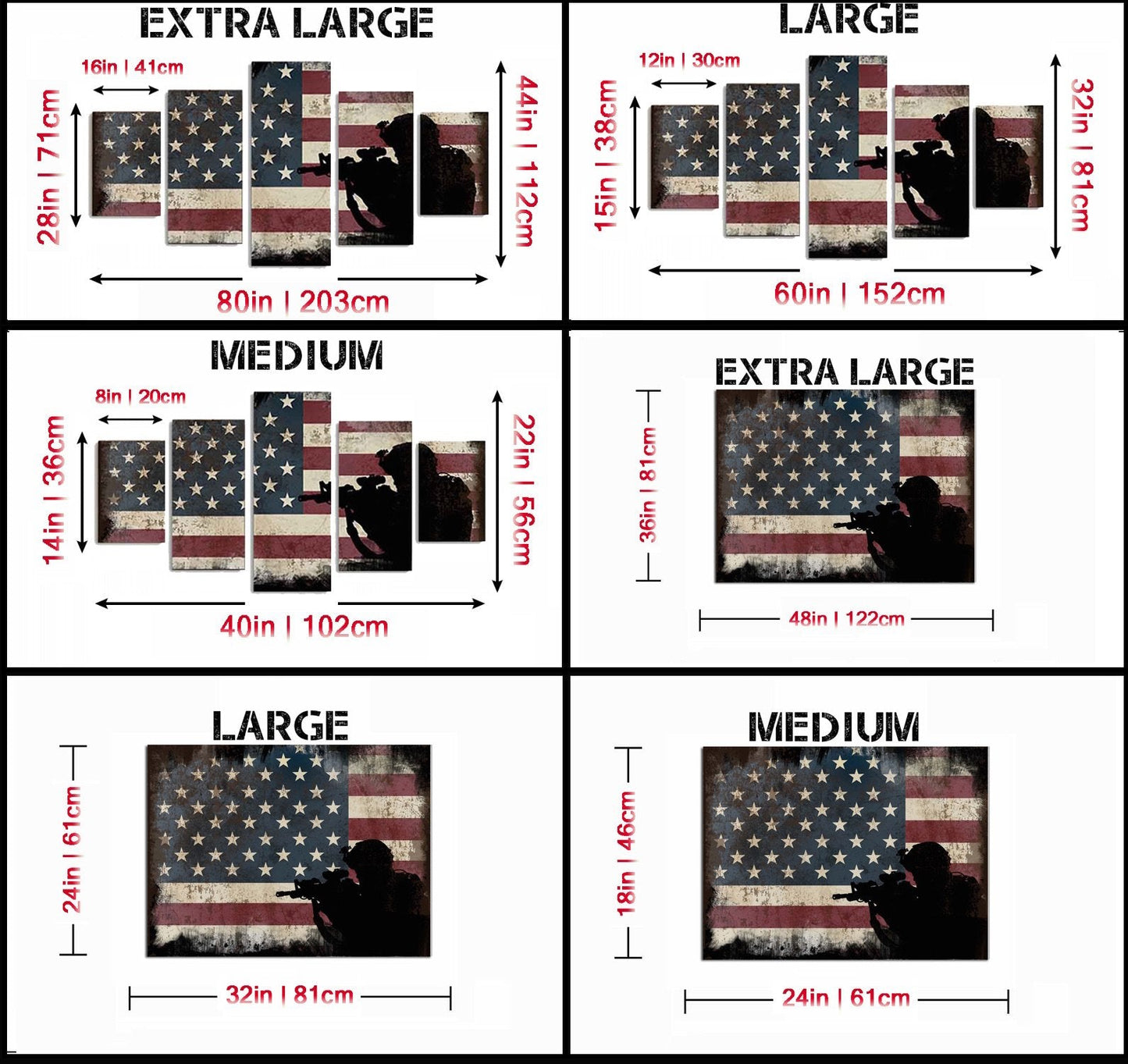 Army Flag | Military Flags | American Flag Wall Art | Military Art