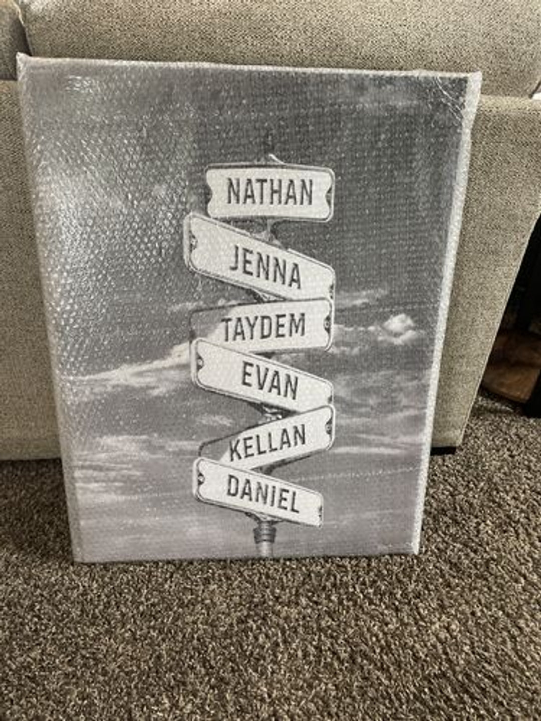 Personalized Family Name Street Sign Canvas – Custom Multi-Name Wall Art Gift