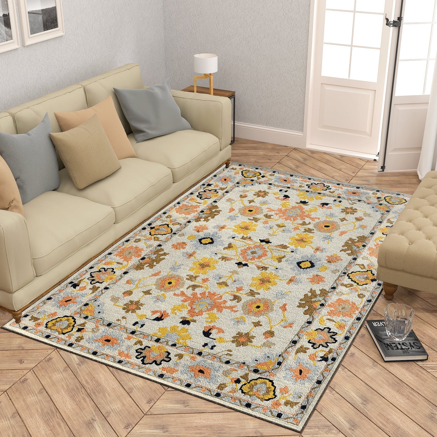 Premium Hand-Tufted Rug Made of 100% Wool - Flora Meadow - 4x6 Feet