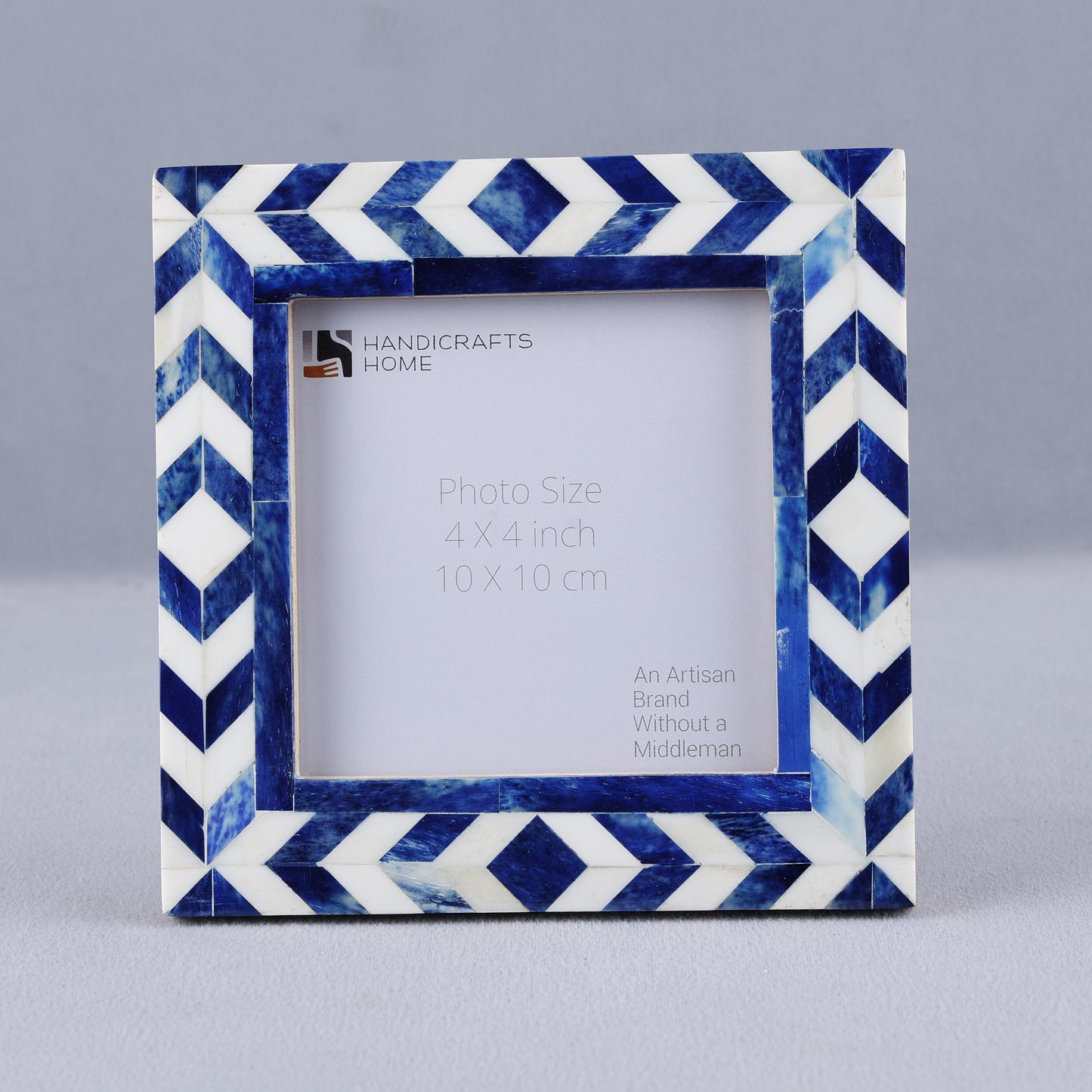 Picture Frames Chevron Pattern Bone Inlay Collection in 29 Sizes, Blue