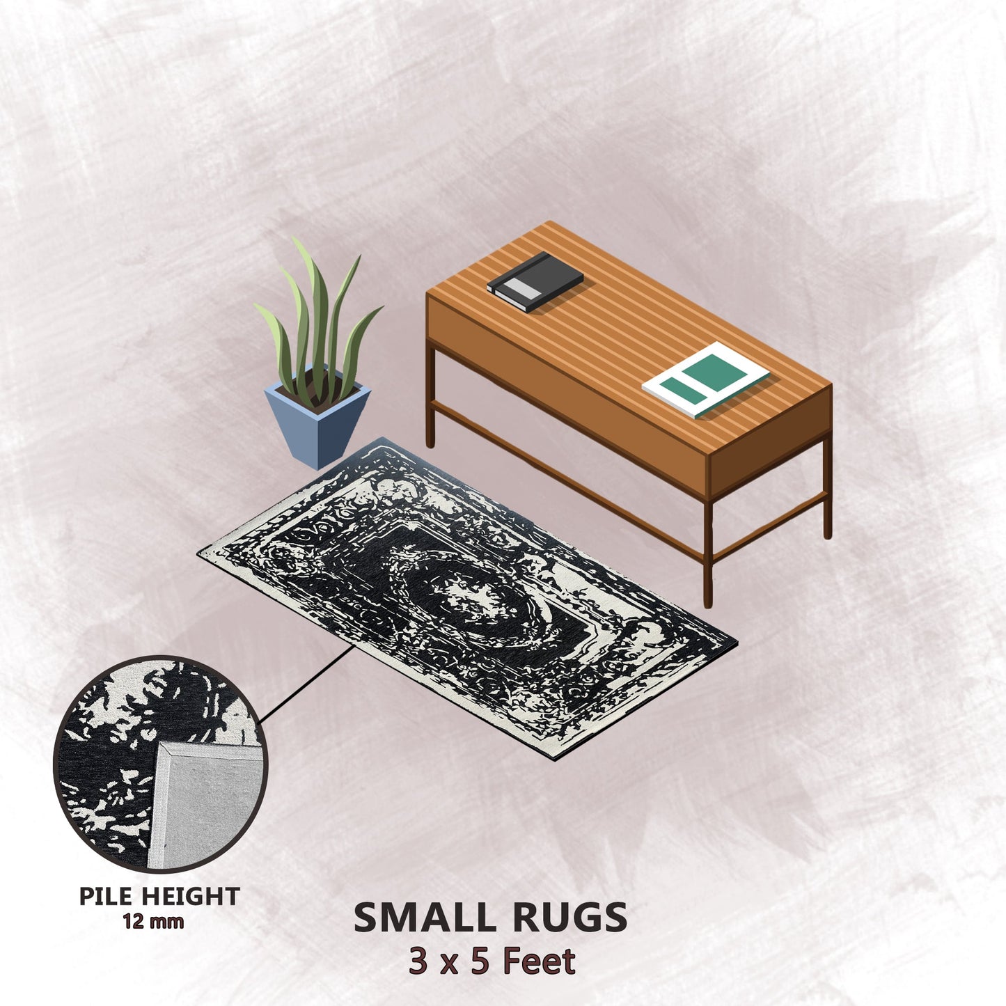 Premium Hand-Tufted Rug Made of 100% Wool - Giovanni - 3x5 Feet