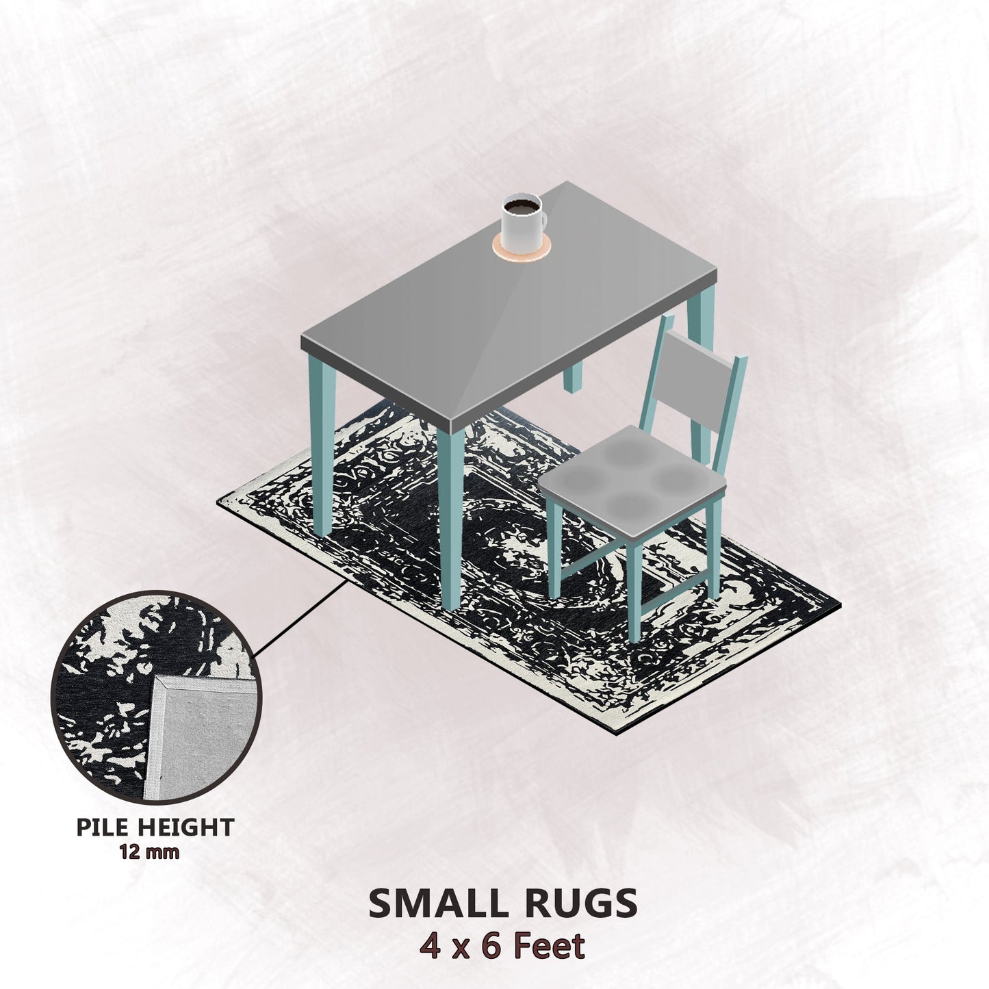Premium Hand-Tufted Rug Made of 100% Wool - Giovanni - 4x6 Feet