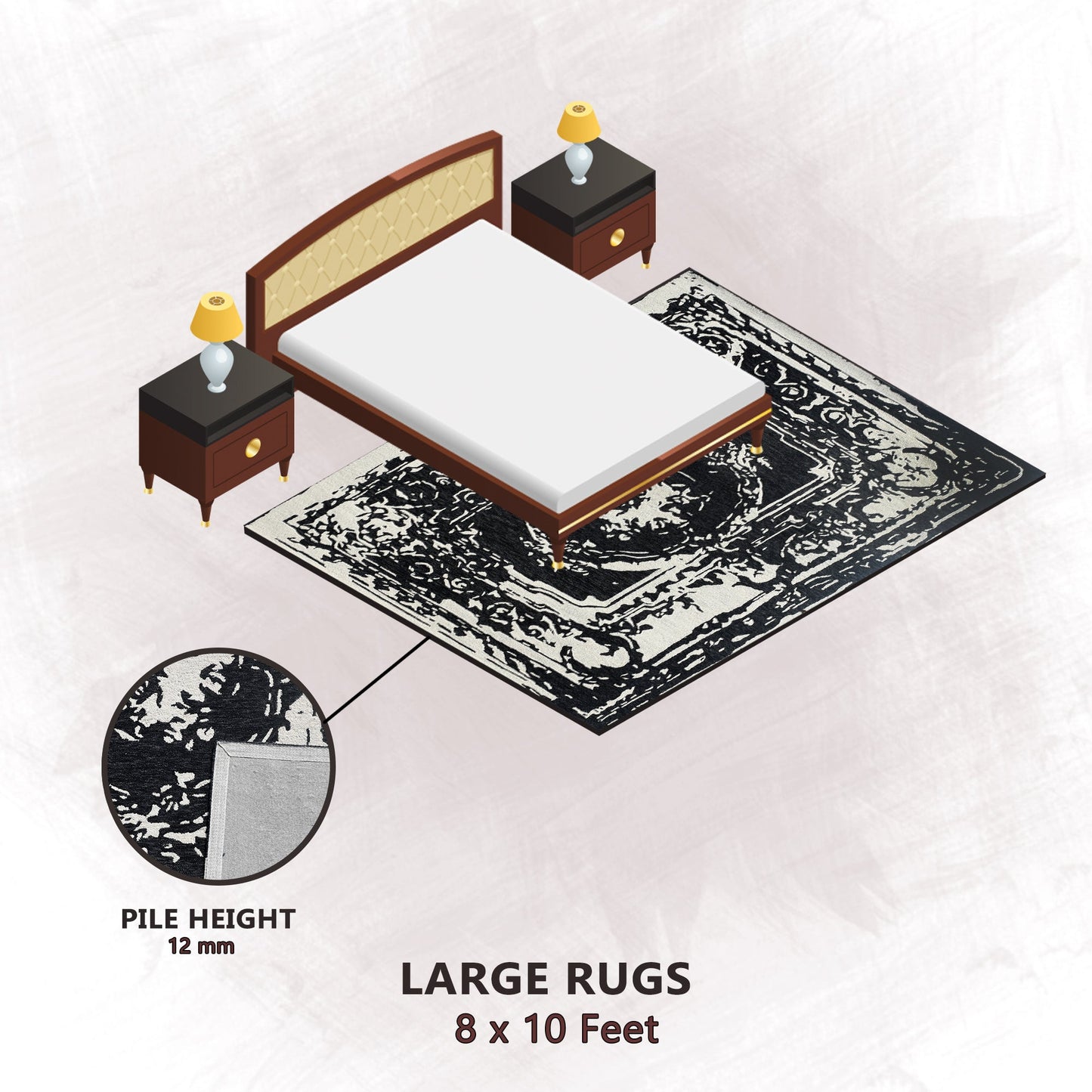 Premium Hand-Tufted Rug Made of 100% Wool - Giovanni - 8x10 Feet