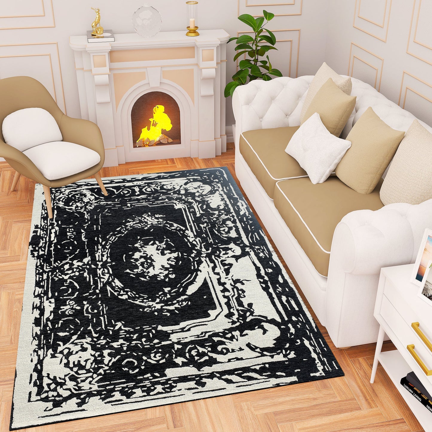 Premium Hand-Tufted Rug Made of 100% Wool - Giovanni - 5x8 Feet