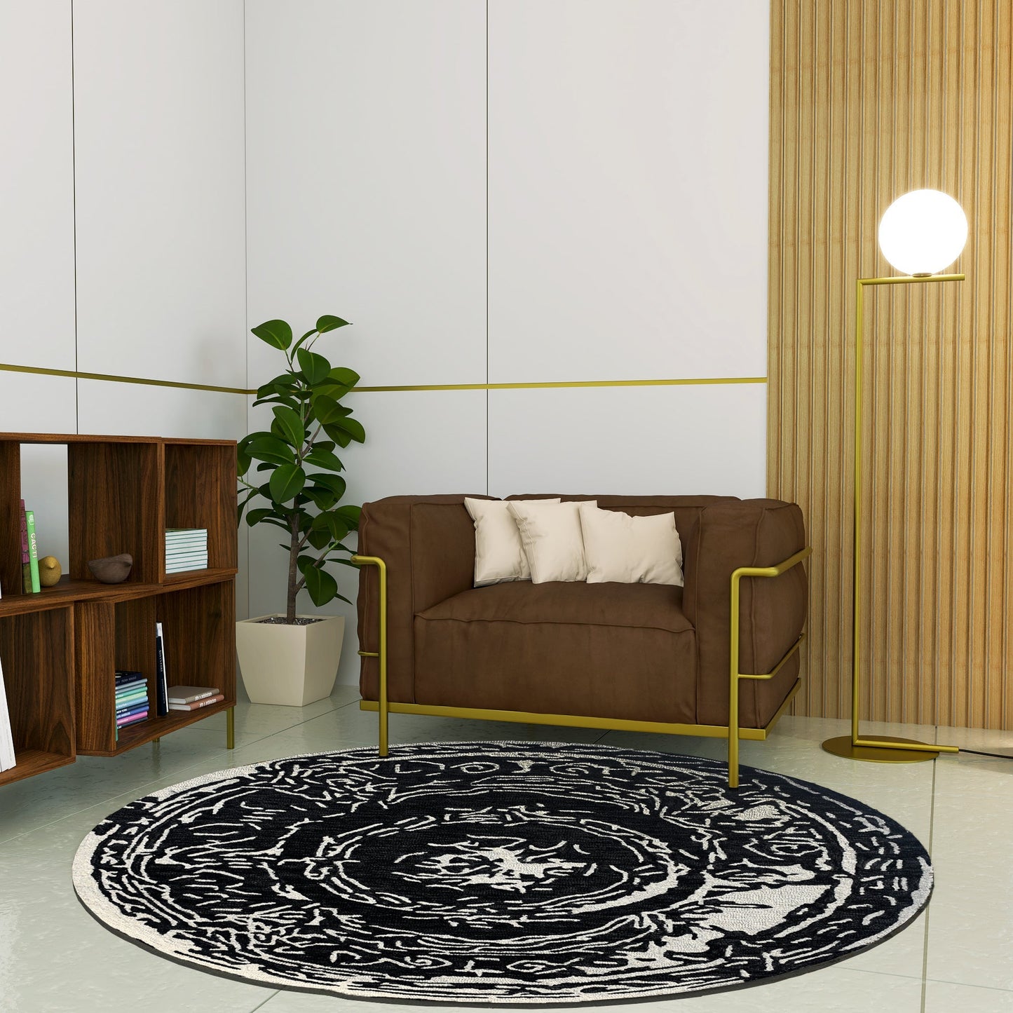 Premium Hand-Tufted Rug Made of 100% Wool - Giovanni - 5x5 Feet