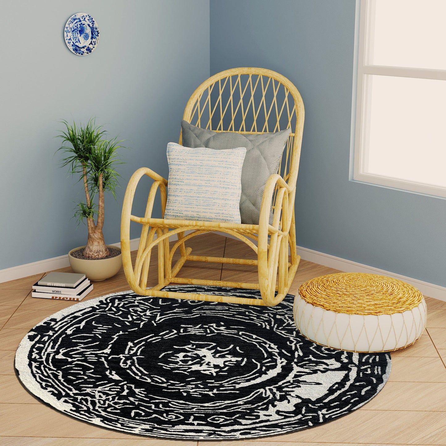 Premium Hand-Tufted Rug Made of 100% Wool - Giovanni - 5x5 Feet