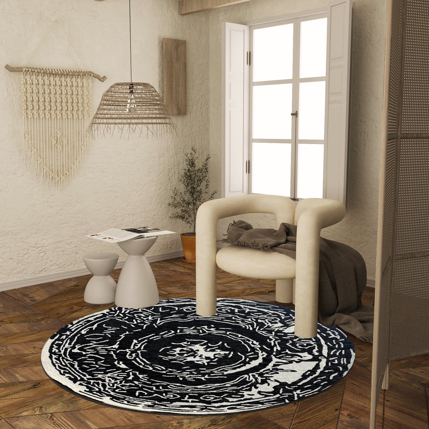 Premium Hand-Tufted Rug Made of 100% Wool - Giovanni - 5x5 Feet