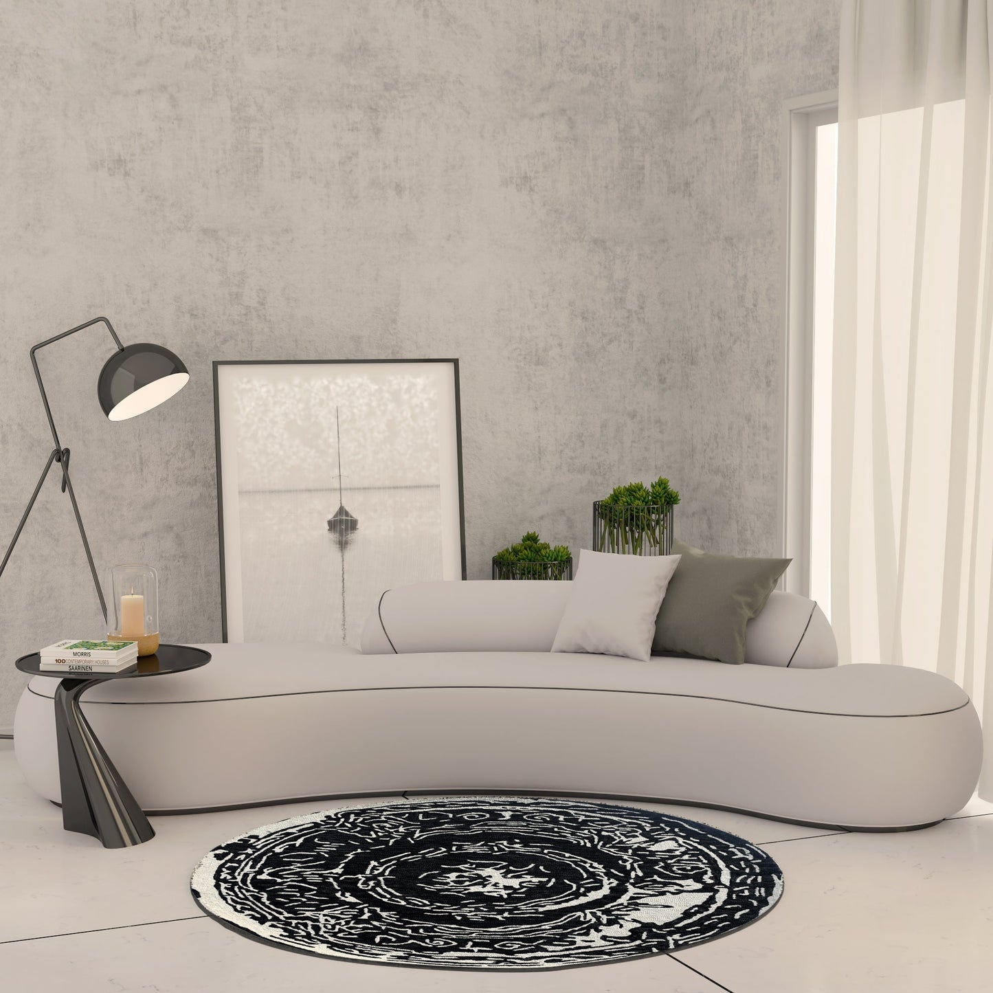Premium Hand-Tufted Rug Made of 100% Wool - Giovanni - 5x5 Feet
