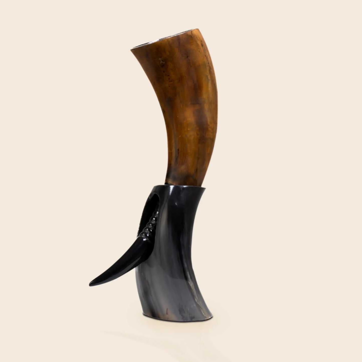 Drinking Horn with Stand - Holds Upto 16 oz, Auger