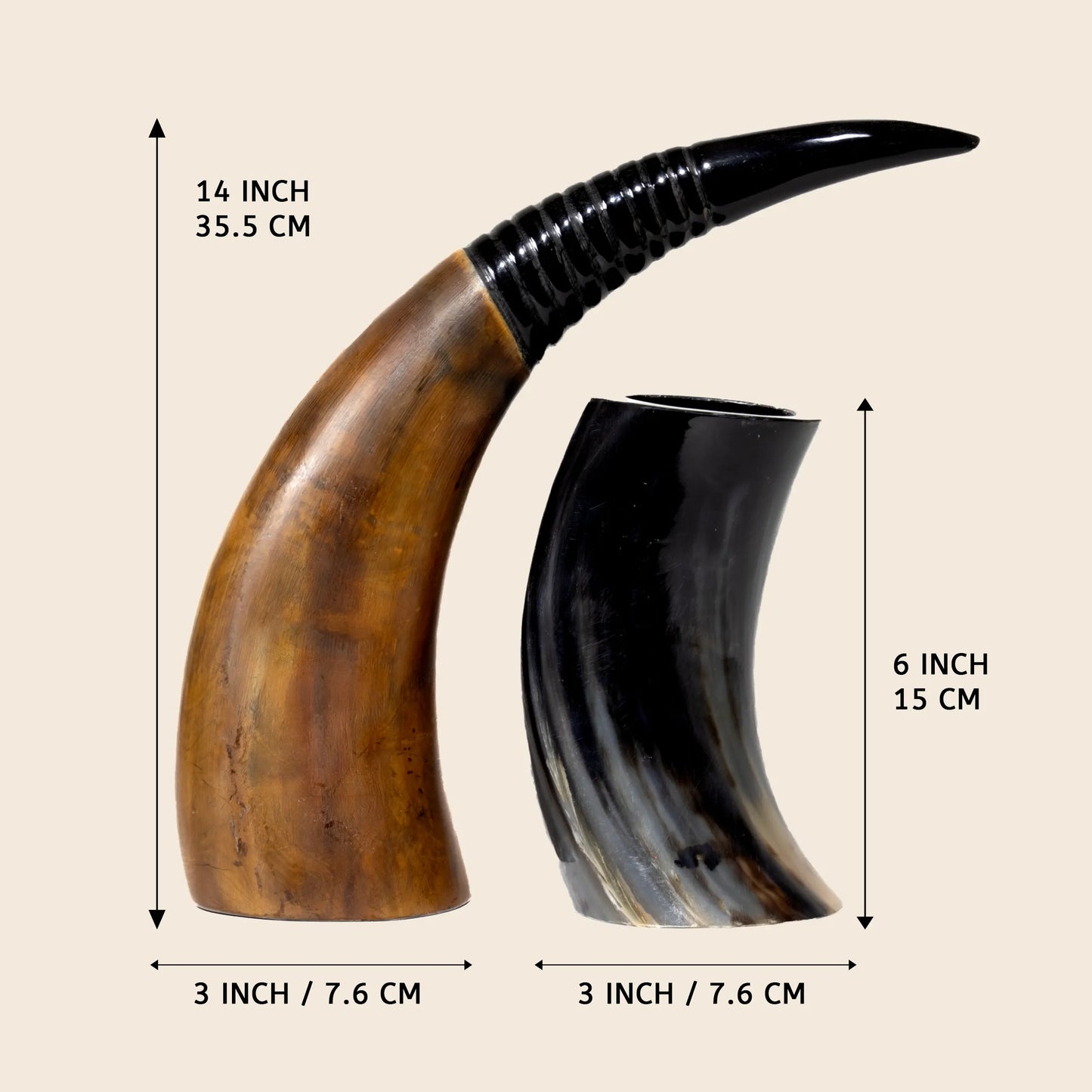 Drinking Horn with Stand - Holds Upto 16 oz, Auger
