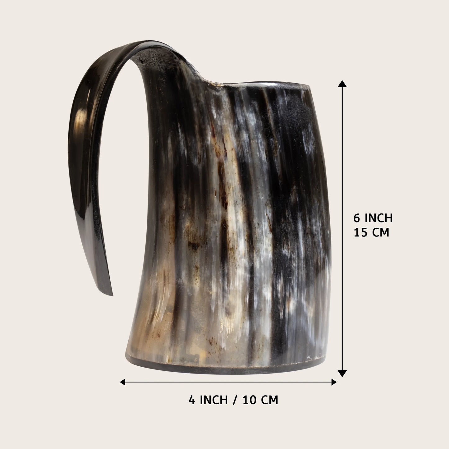 Horn Whiskey Mugs - Holds Upto 6.5 oz, Natural