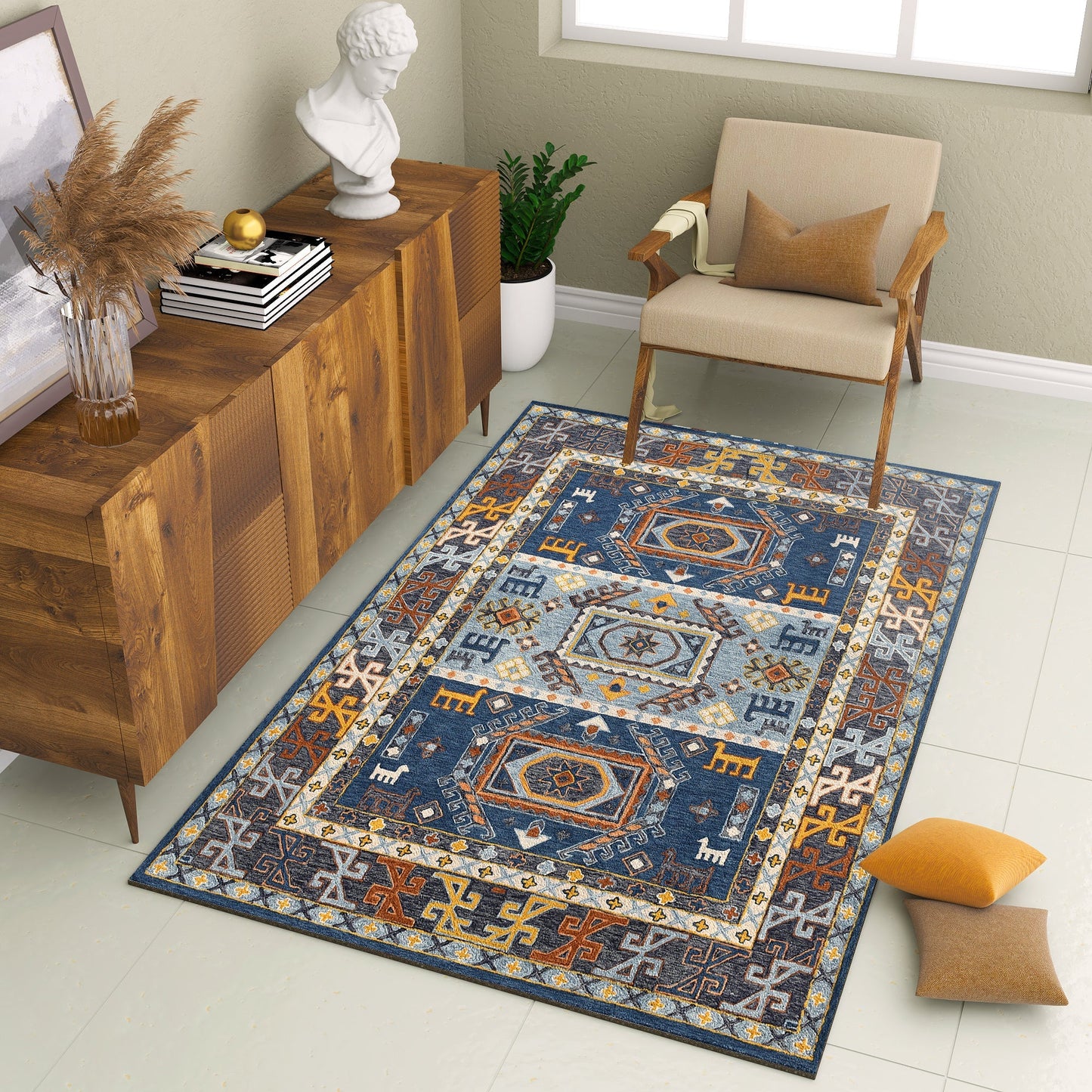 Premium Hand-Tufted Rug Made of 100% Wool - Inca Fable - 4x6 Feet